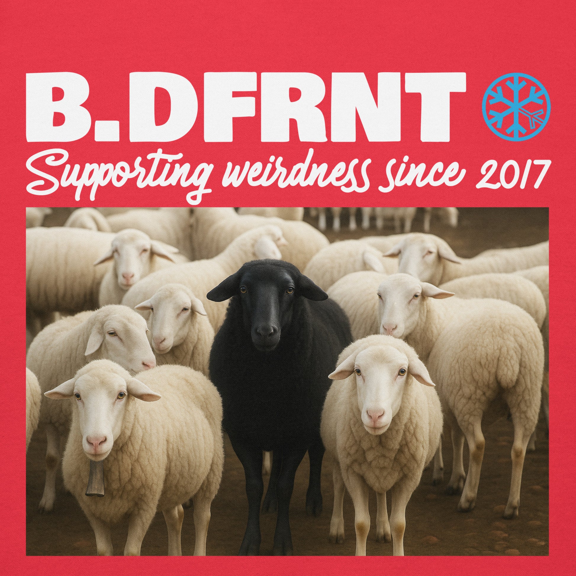 Red-Black Sheep Hoodie from B.Different Clothing, graphic, graffiti-inspired streetwear