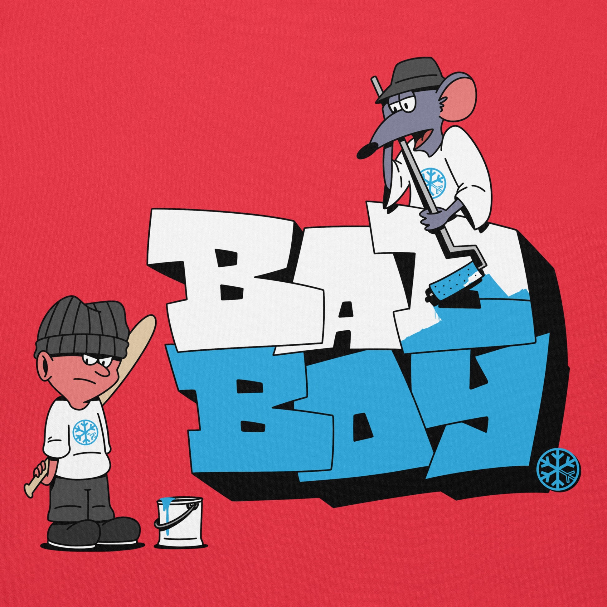 Red-Bad Boy Graffiti Hoodie from B.Different Clothing, graphic, graffiti-inspired streetwear