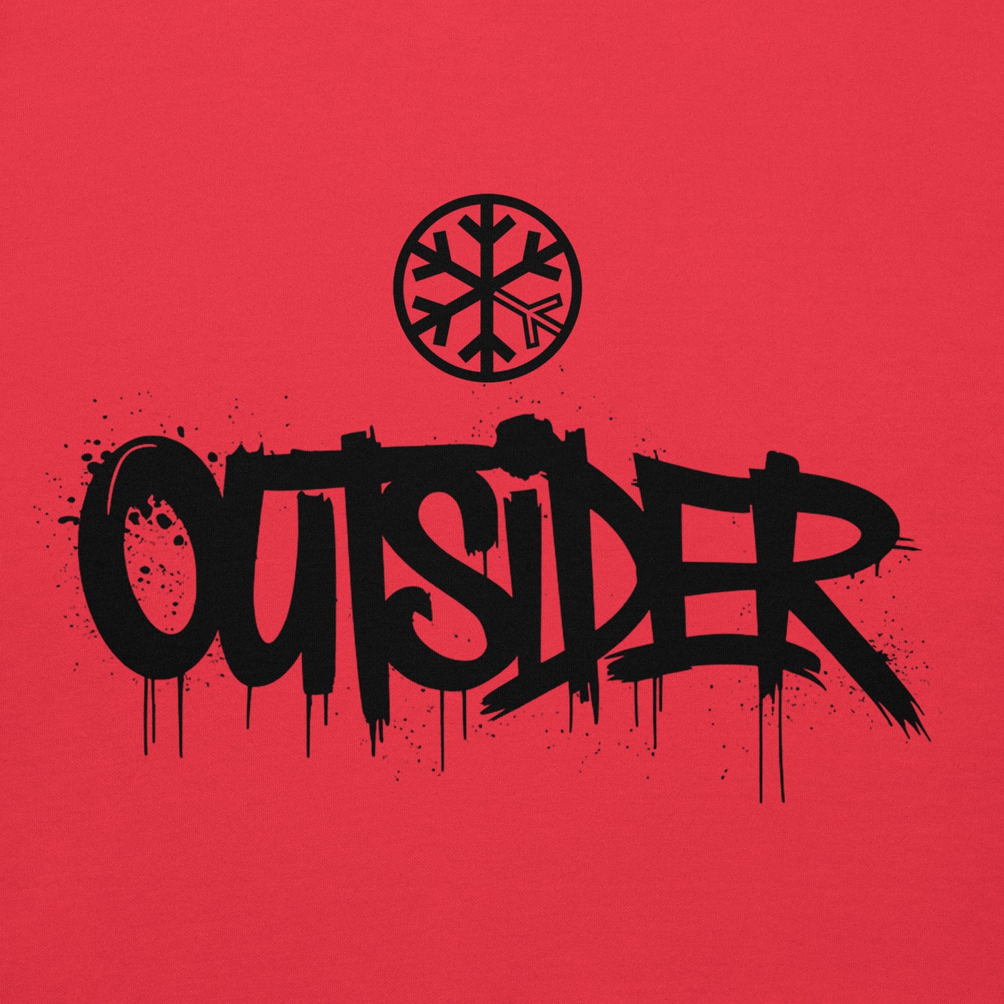 Red-Outsider Graffiti Tag Sweatshirt from B.Different Clothing, graphic, graffiti-inspired streetwear
