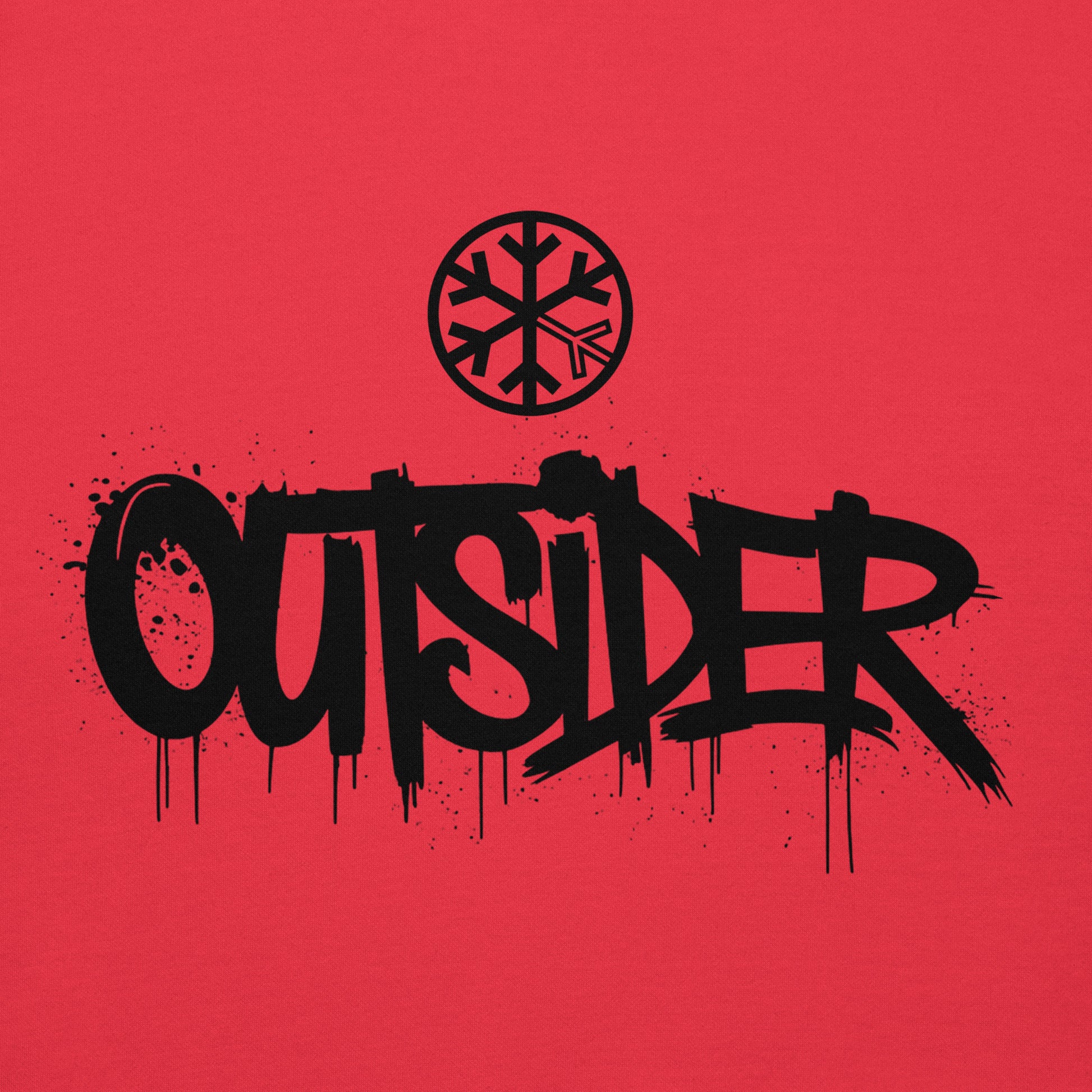 Red-Outsider Graffiti Tag Sweatshirt from B.Different Clothing, graphic, graffiti-inspired streetwear