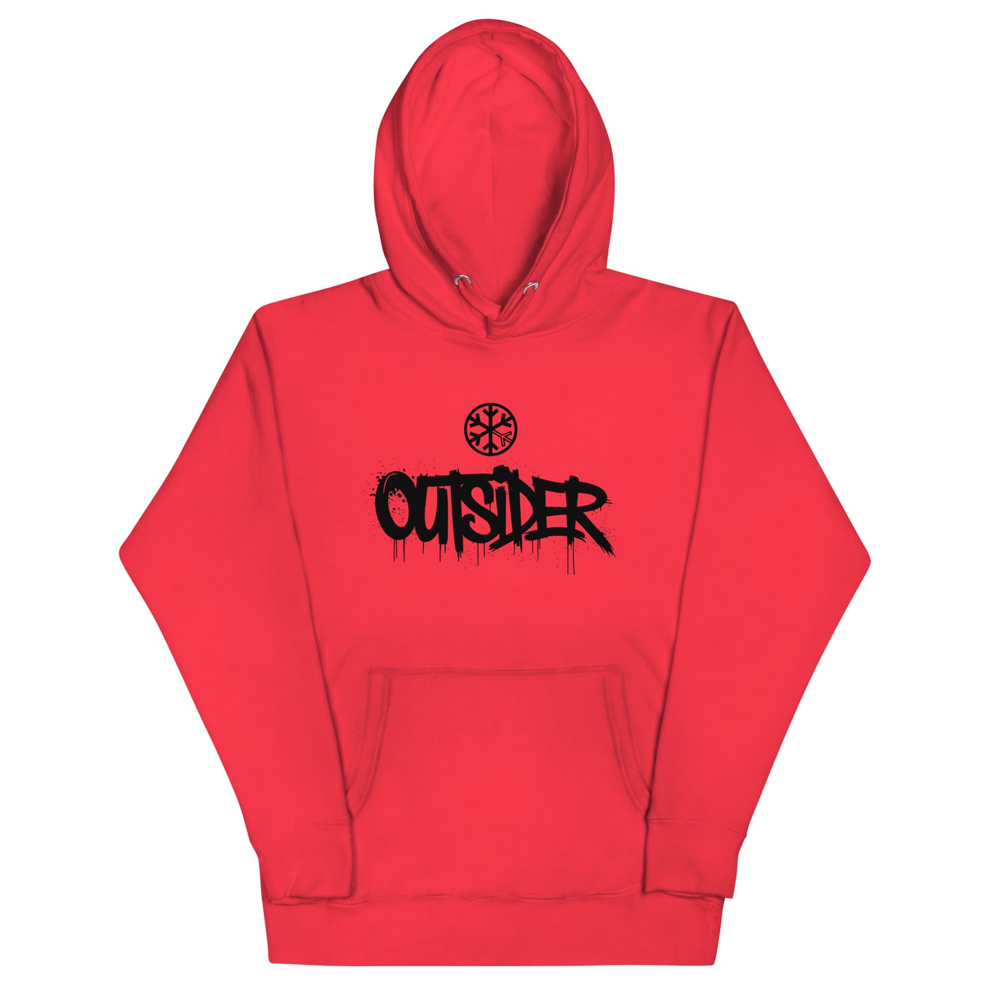 Red-Outsider Graffiti Tag Sweatshirt from B.Different Clothing, front view, graffiti-inspired streetwear