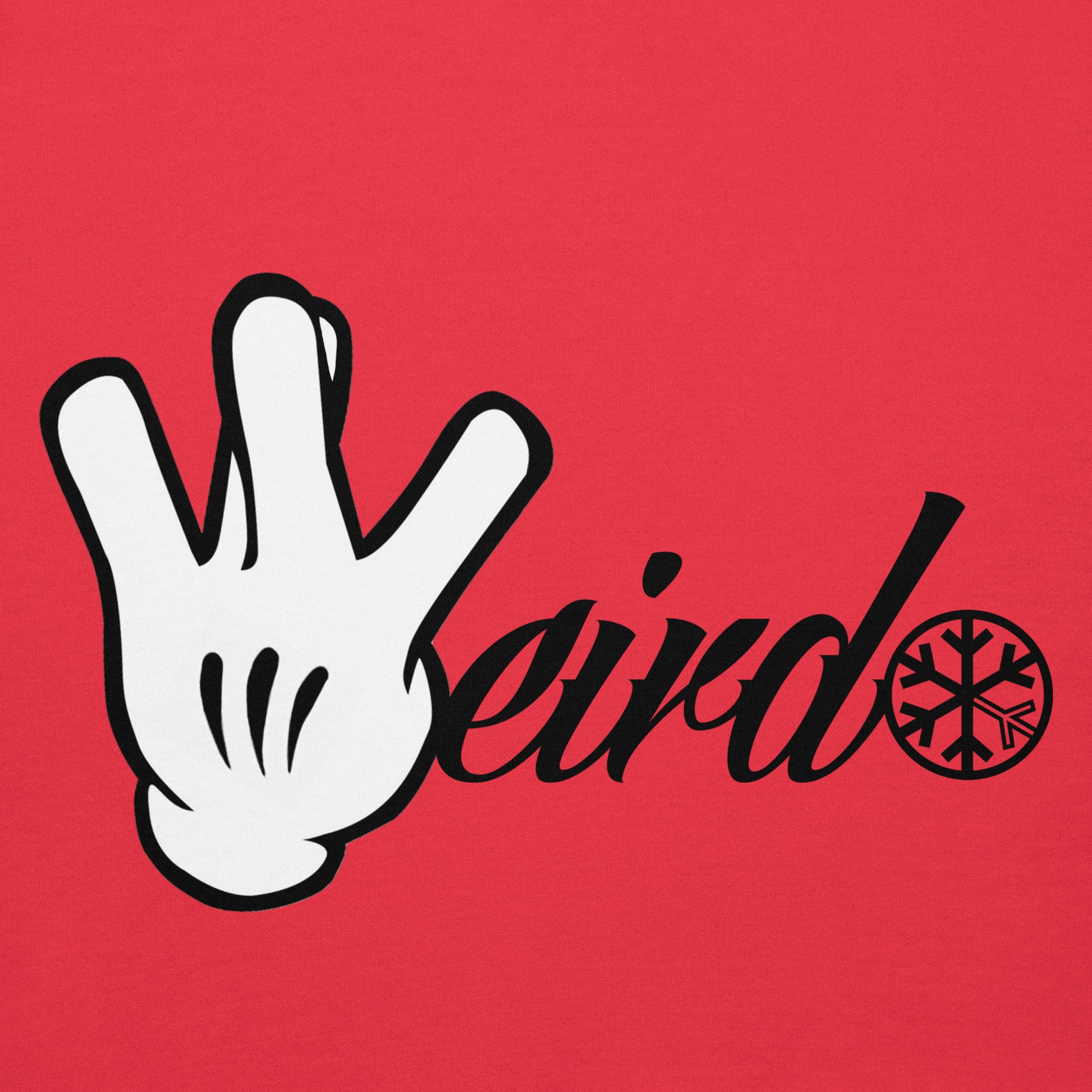 Red-Weirdo Hand Sign Hoodie from B.Different Clothing, graphic, graffiti-inspired streetwear