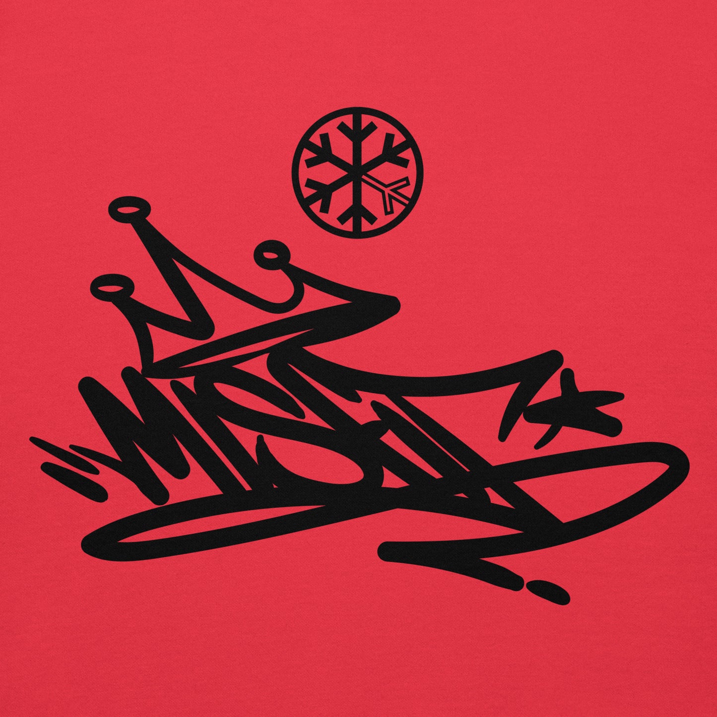 Red-Misfit Graffiti Tag Hoodie from B.Different Clothing, graphic, graffiti-inspired streetwear