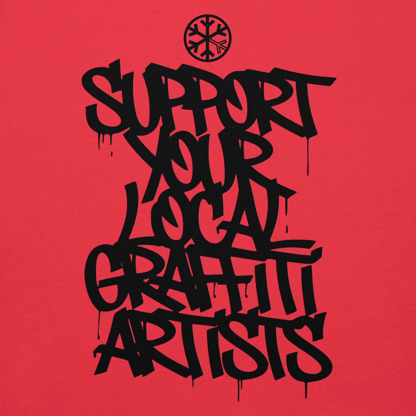 Red-Support Your Local Graffiti Artists Hoodie from B.Different Clothing, graphic, graffiti-inspired streetwear