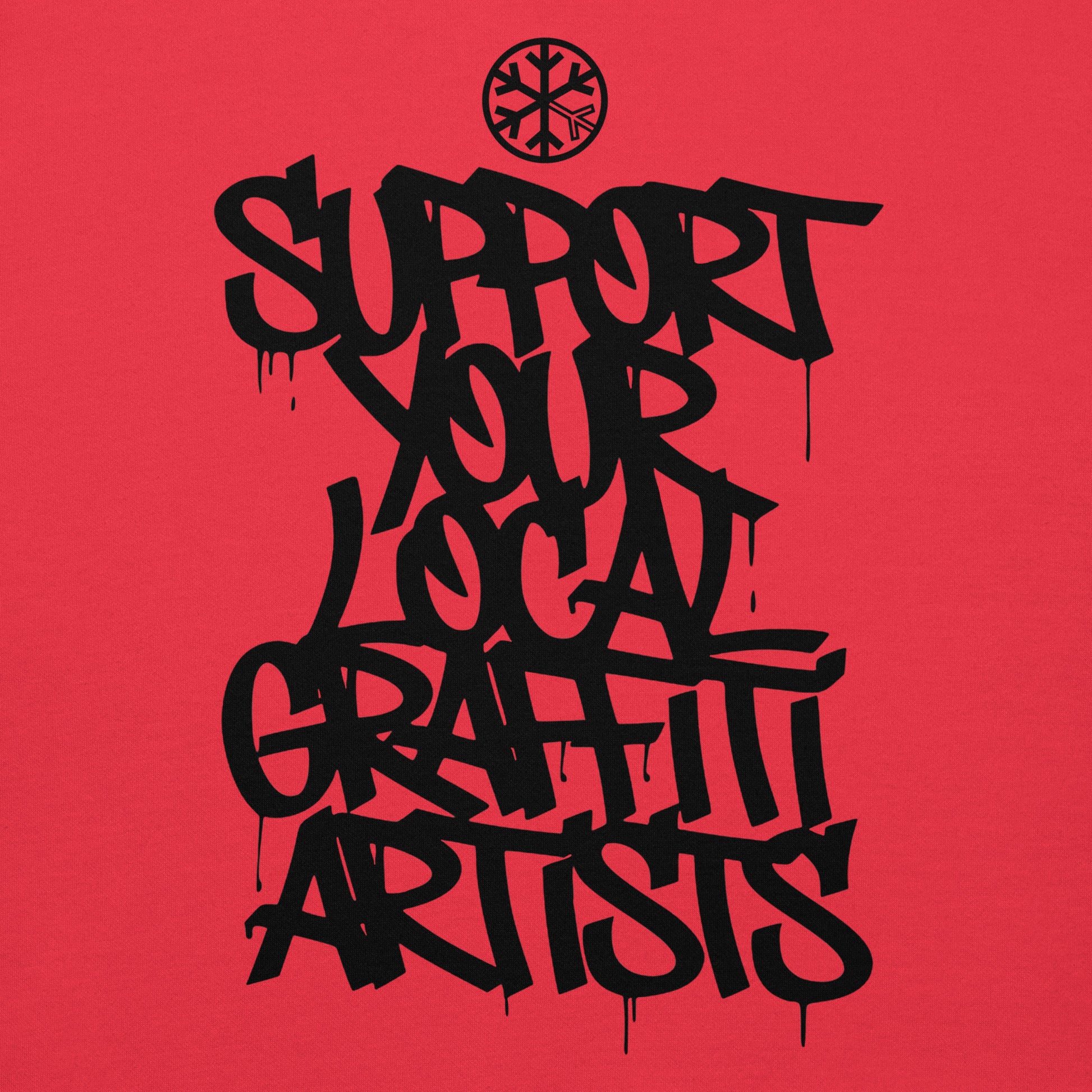 Red-Support Your Local Graffiti Artists Hoodie from B.Different Clothing, graphic, graffiti-inspired streetwear