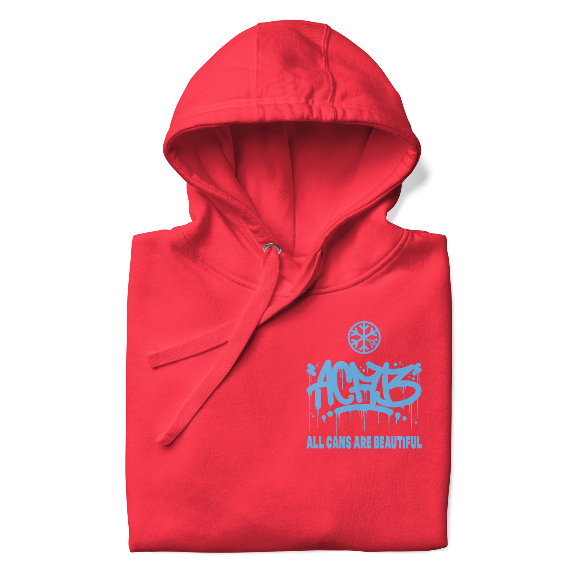 Red-ACAB Graffiti Character Hoodie from B.Different Clothing, folded, graffiti-inspired streetwear