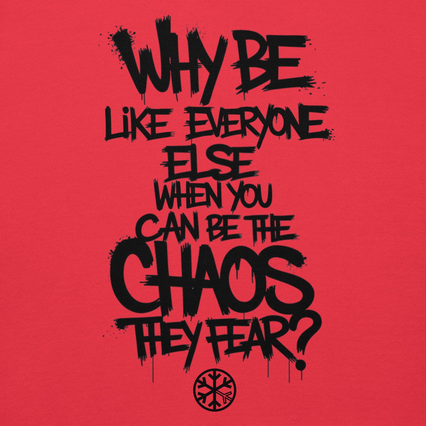 Red-Chaos They Fear Graffiti Tag Hoodie from B.Different Clothing, graphic, graffiti-inspired streetwear