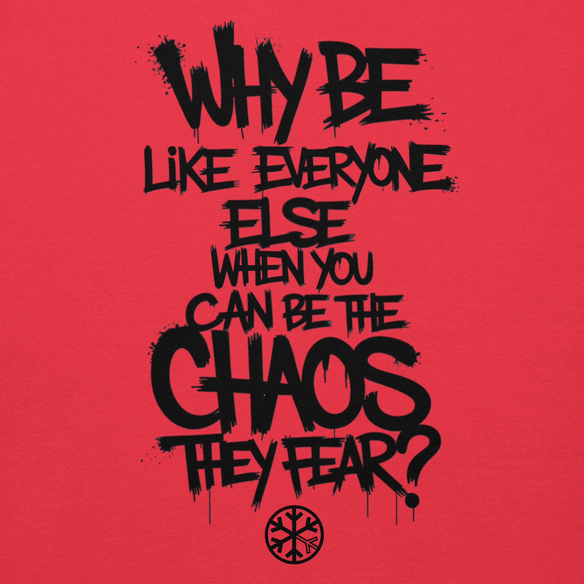 Red-Chaos They Fear Graffiti Tag Hoodie from B.Different Clothing, graphic, graffiti-inspired streetwear