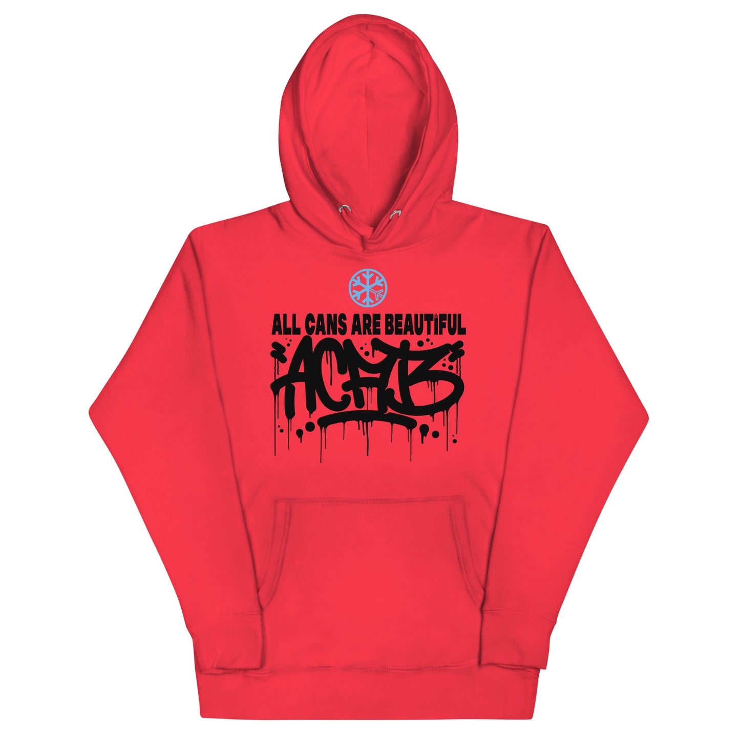 Red-Acab Graffiti Tag Hoodie from B.Different Clothing, front view, graffiti-inspired streetwear