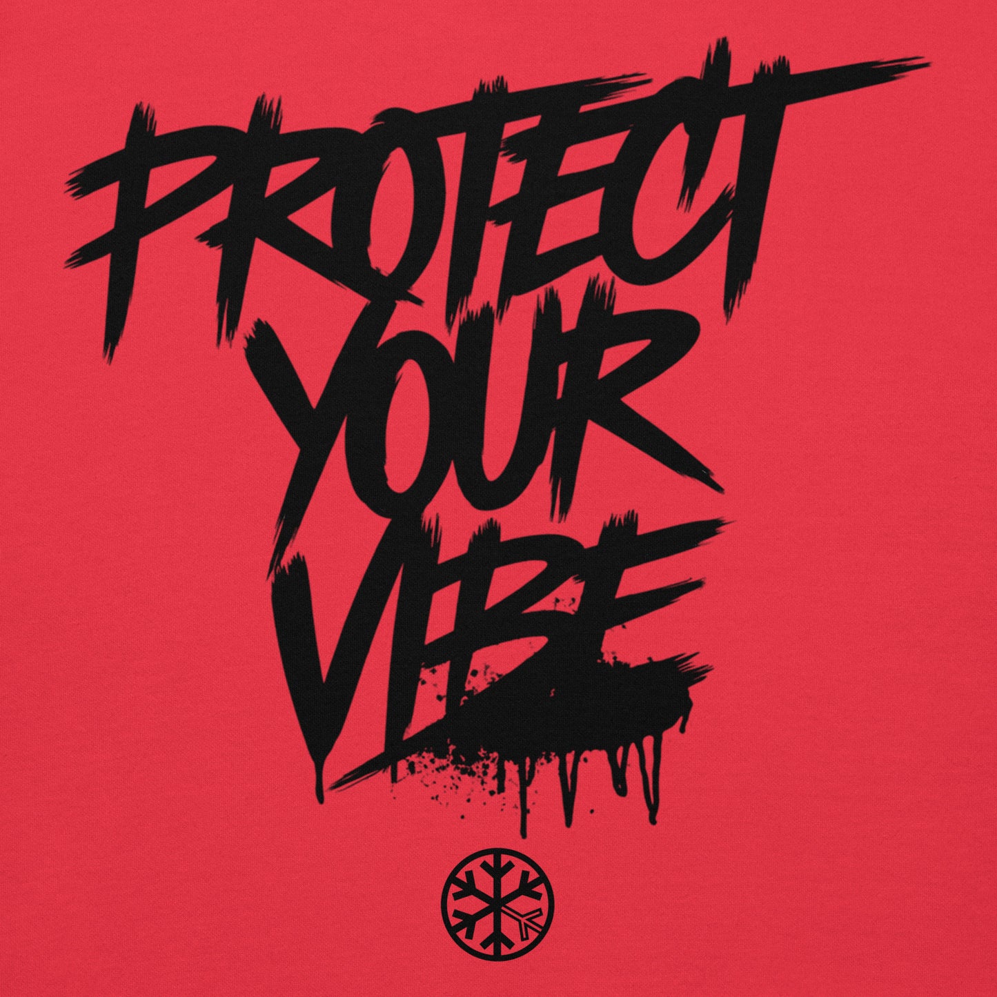 Red-Protect Your Vibe Graffiti Tag hoodie from B.Different Clothing, graphic, graffiti-inspired streetwear