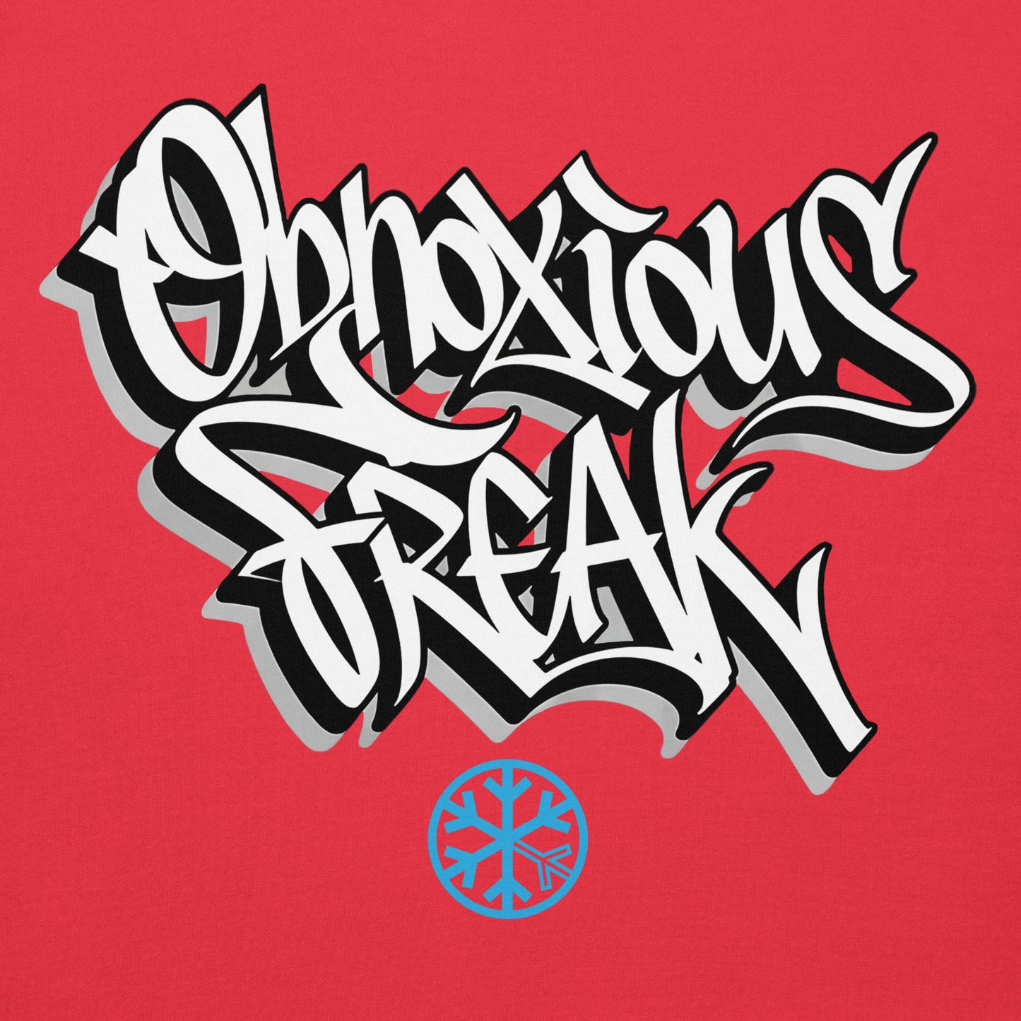 Red-Obnoxious Freak Graffiti Hoodie from B.Different Clothing, graphic, graffiti-inspired streetwear