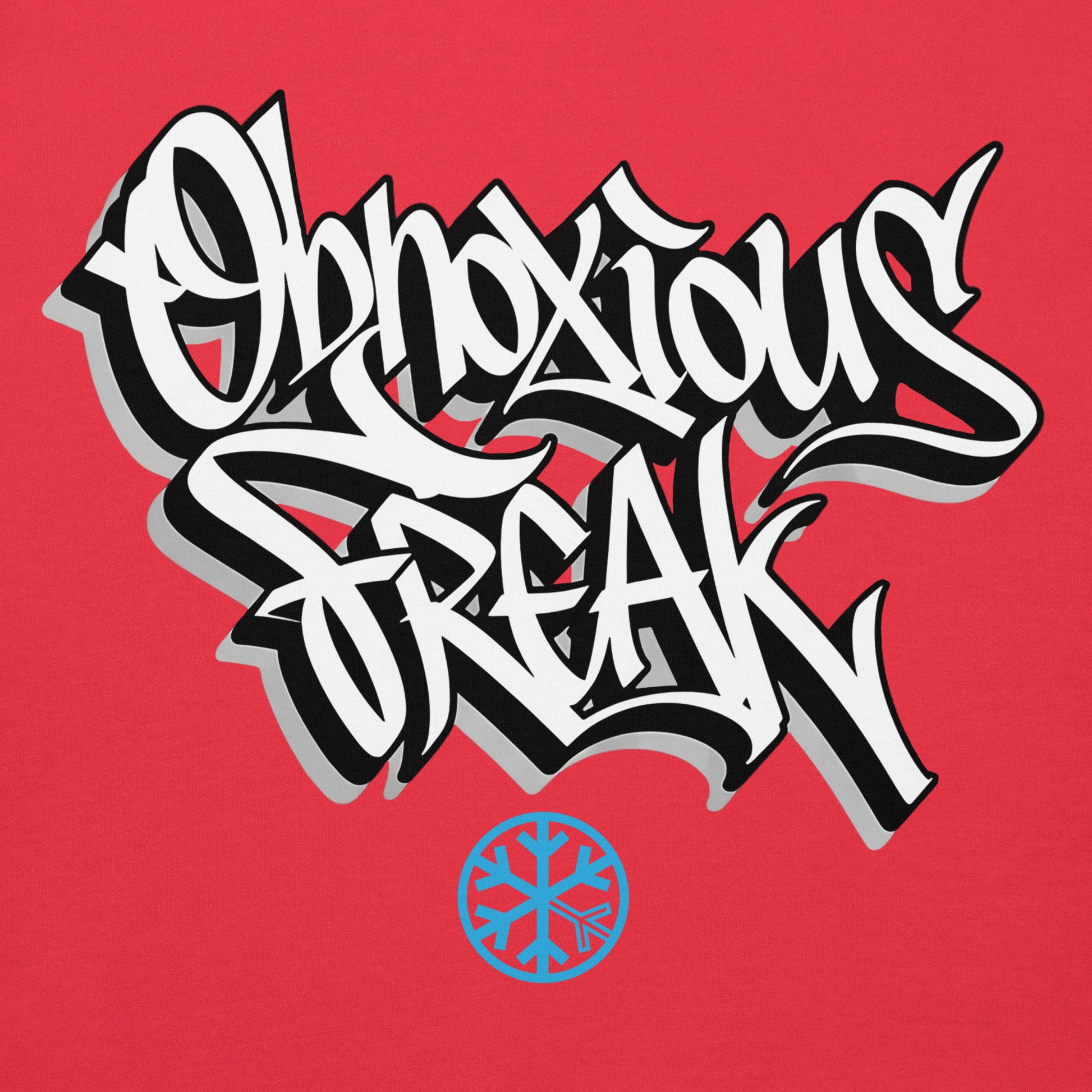 Red-Obnoxious Freak Graffiti Hoodie from B.Different Clothing, graphic, graffiti-inspired streetwear