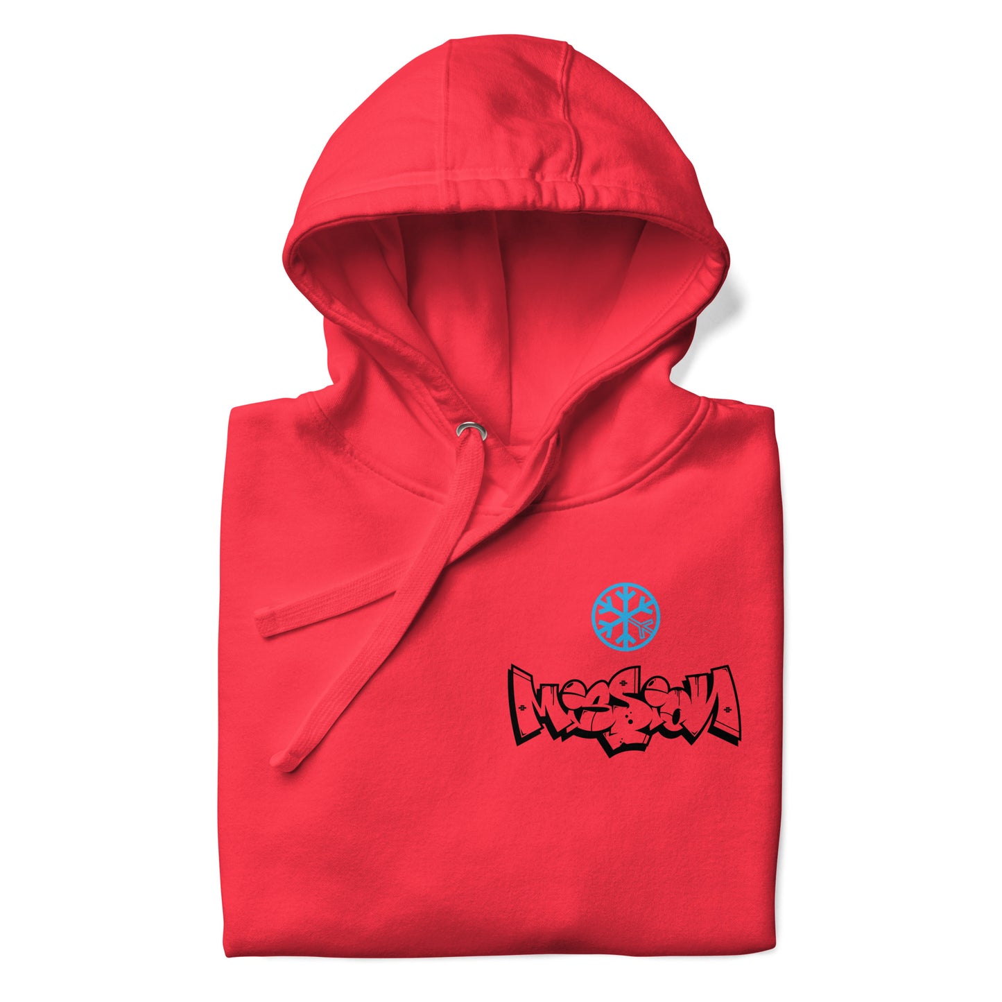 Red-Mission Graffiti Character Hoodie from B.Different Clothing, folded, graffiti-inspired streetwear