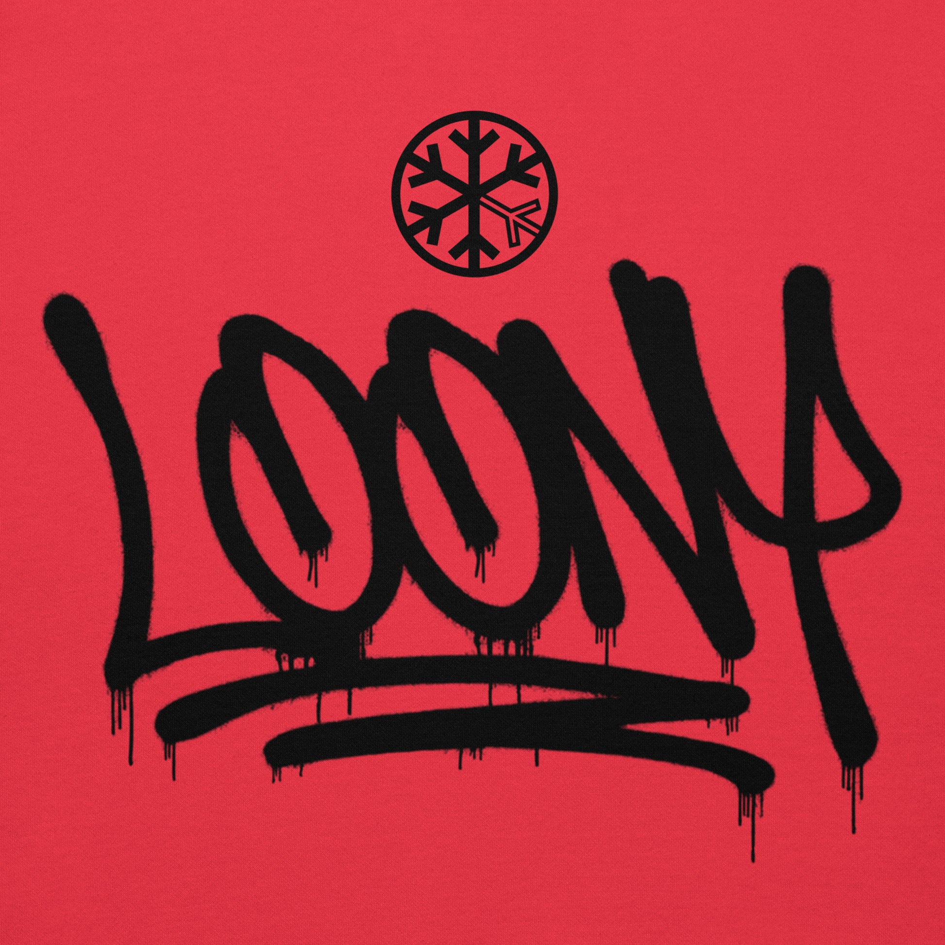 Red-Loony Graffiti Tag Hoodie from B.Different Clothing, graphic, graffiti-inspired streetwear