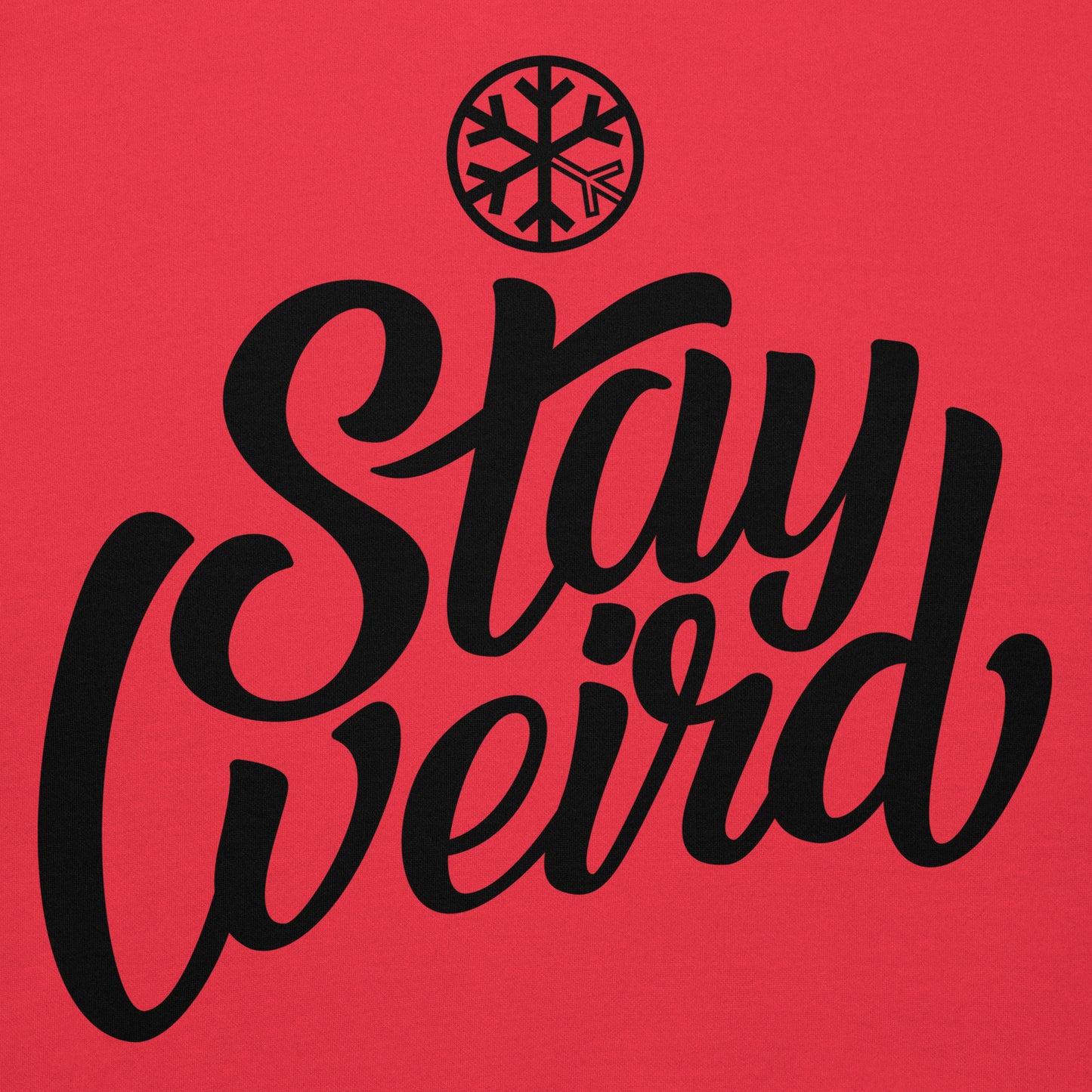 Red-Stay Weird Hoodie from B.Different Clothing, graphic, graffiti-inspired streetwear