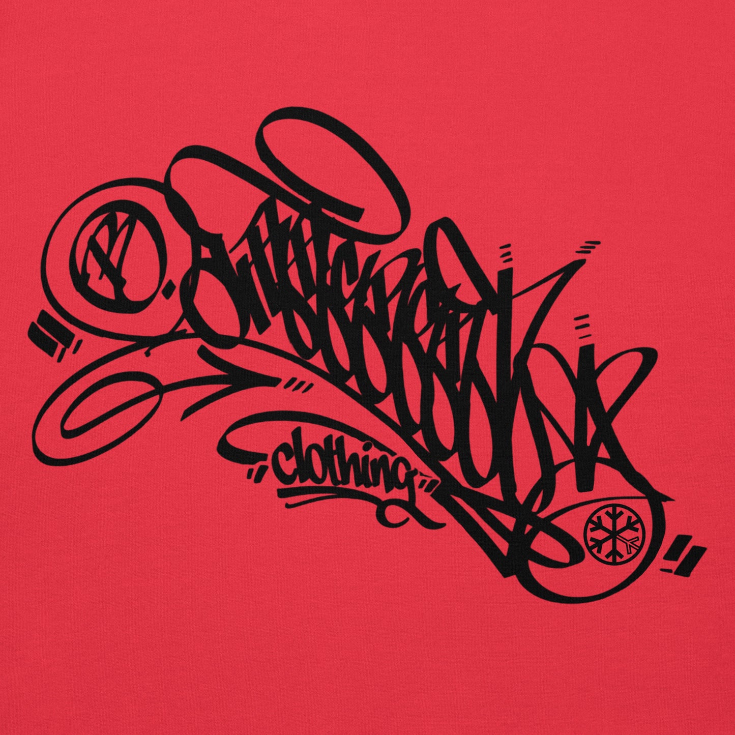 Red-B.Different Clothing Graffiti Tag Hoodie from B.Different Clothing, graphic, graffiti-inspired streetwear