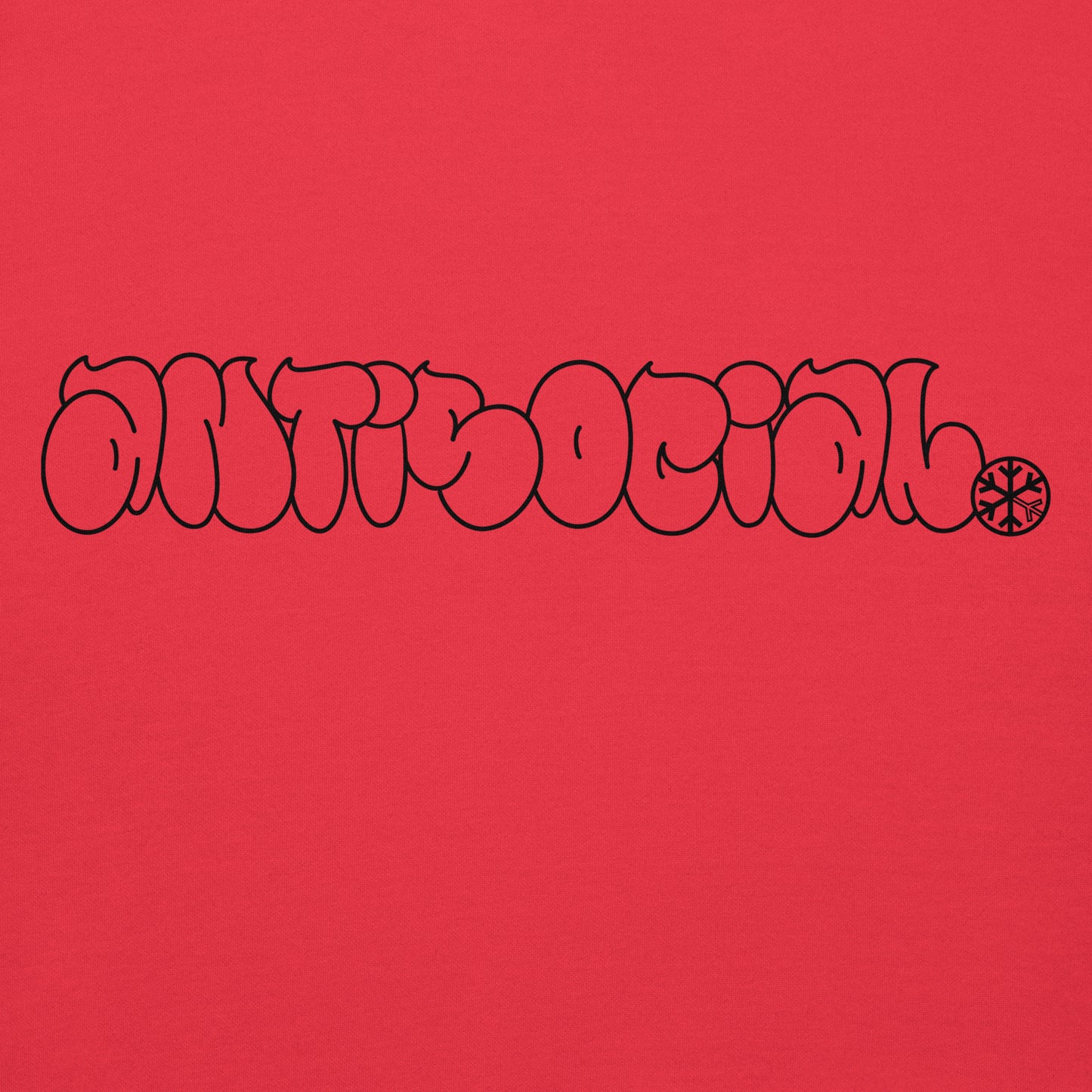 Red-Antisocial Graffiti Hollow Hoodie from B.Different Clothing, graphic, graffiti-inspired streetwear