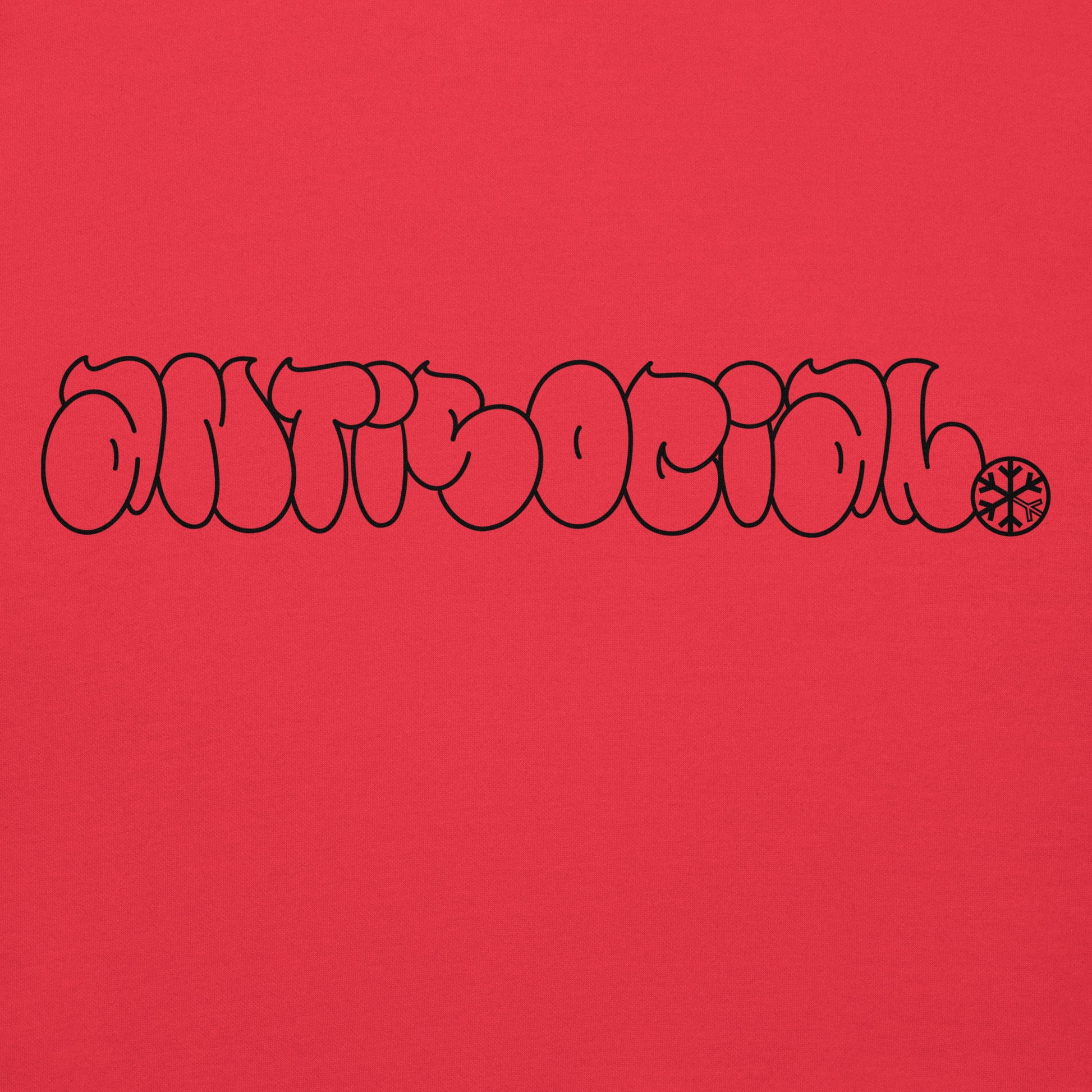 Red-Antisocial Graffiti Hollow Hoodie from B.Different Clothing, graphic, graffiti-inspired streetwear