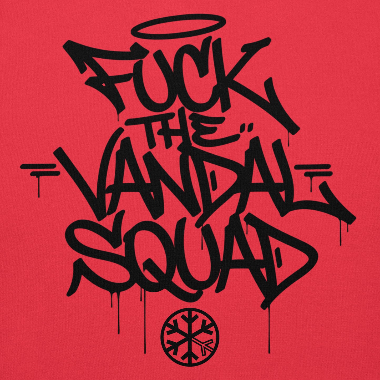 Red-Fuck The Vandal Squad Graffiti Hoodie from B.Different Clothing, graphic, graffiti-inspired streetwear