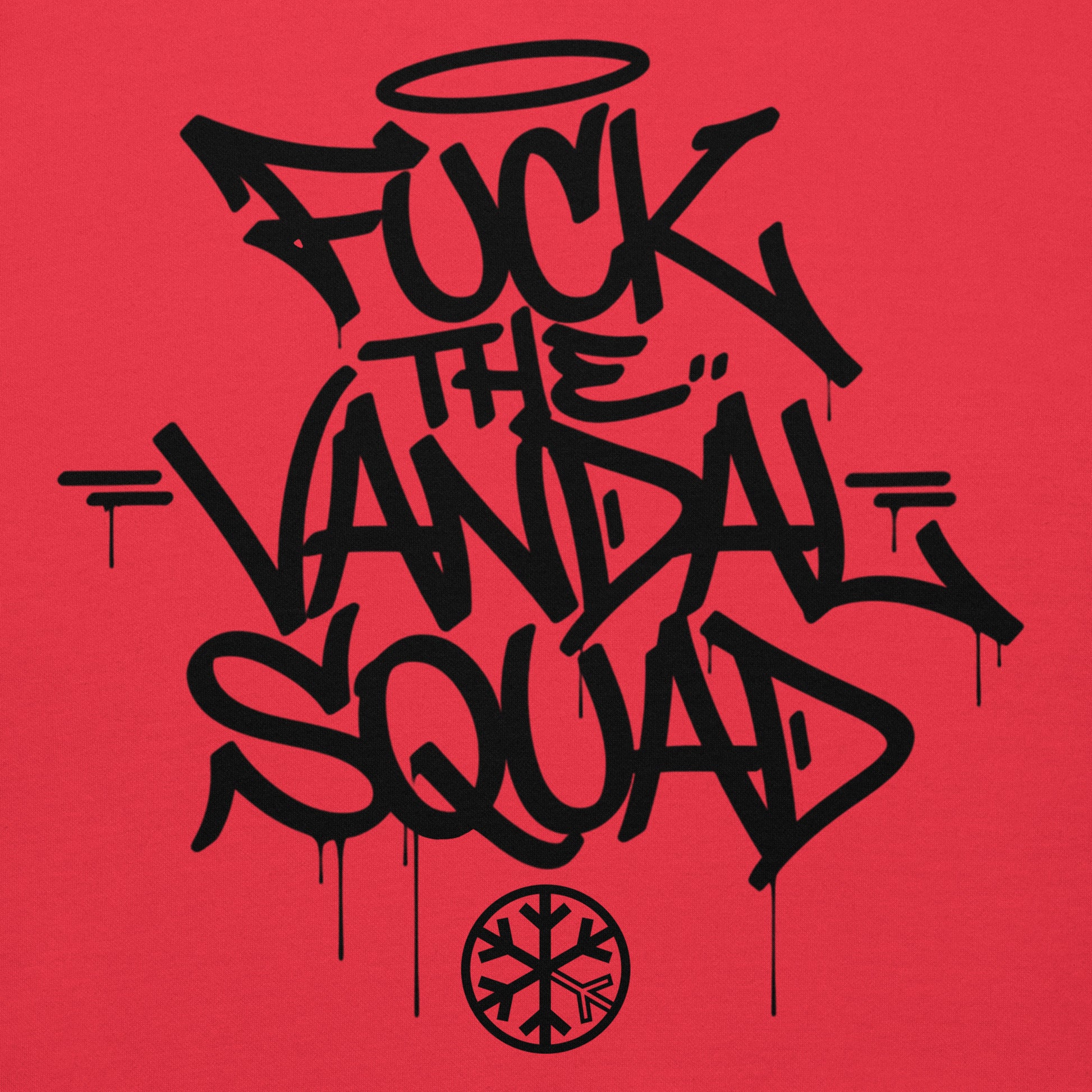 Red-Fuck The Vandal Squad Graffiti Hoodie from B.Different Clothing, graphic, graffiti-inspired streetwear