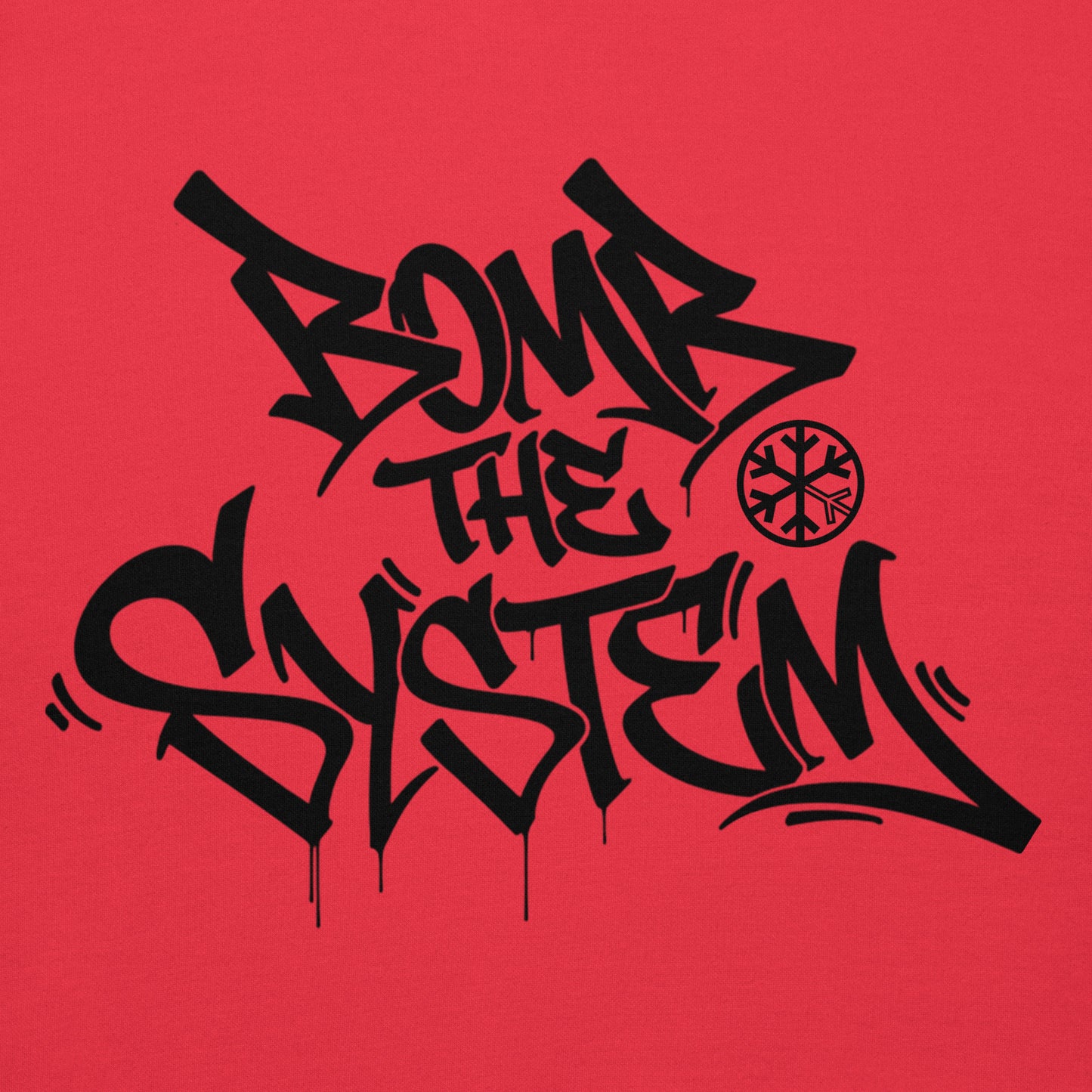 Red-Bomb The System Graffiti Hoodie from B.Different Clothing, graphic, graffiti-inspired streetwear