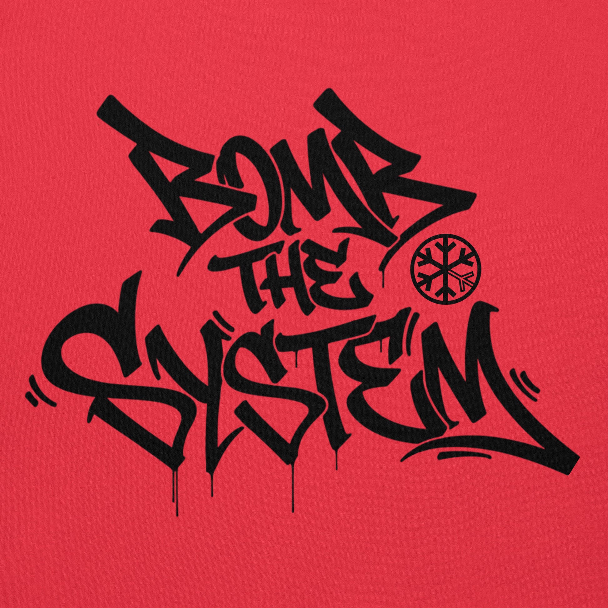 Red-Bomb The System Graffiti Hoodie from B.Different Clothing, graphic, graffiti-inspired streetwear