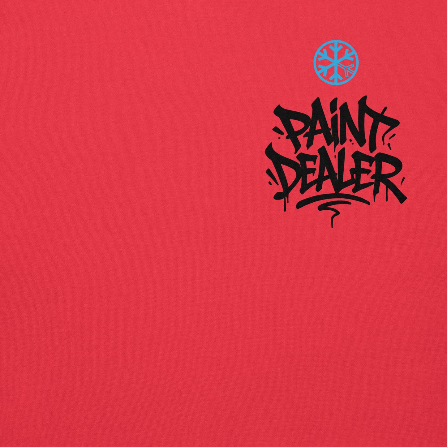 Red-Paint Dealer Graffiti Character Hoodie from B.Different Clothing, front graphic, graffiti-inspired streetwear