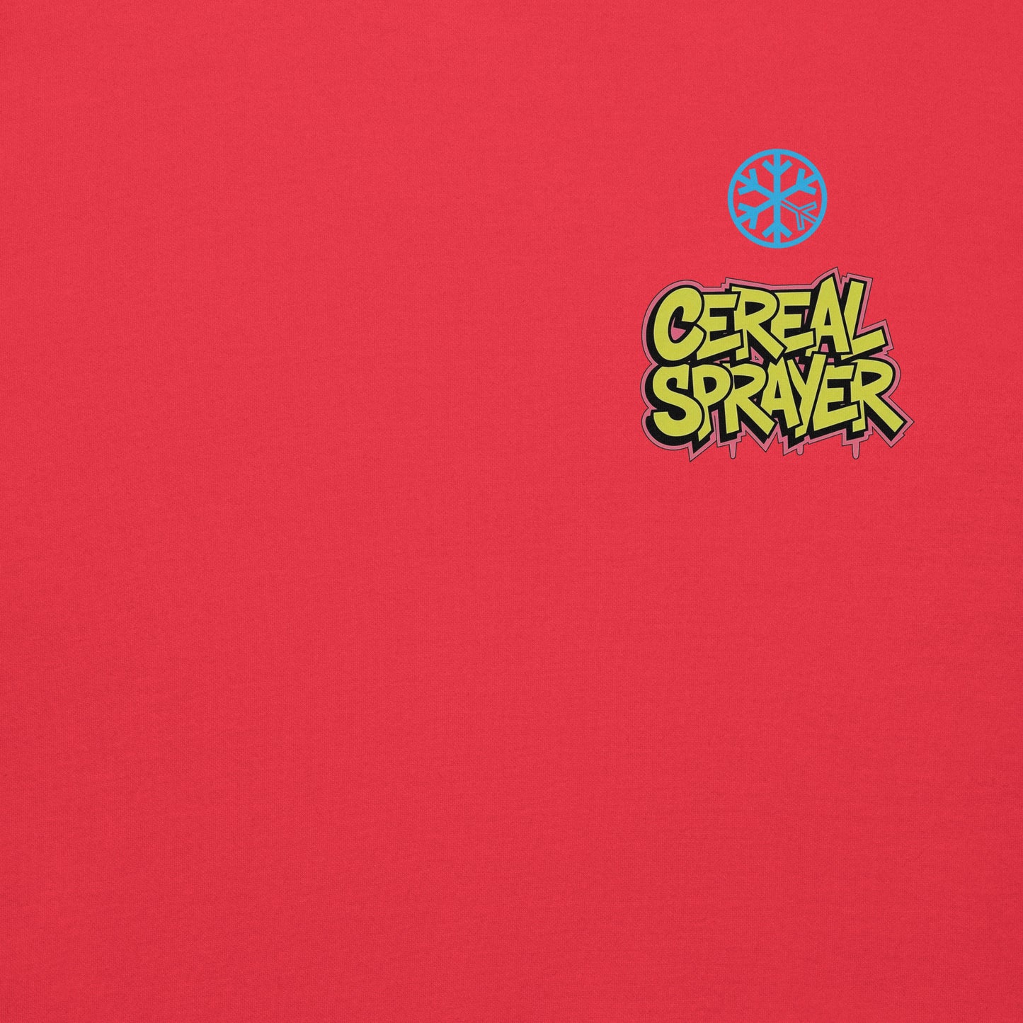 Red-Cereal Sprayer Graffiti Hoodie from B.Different Clothing, front graphic, graffiti-inspired streetwear