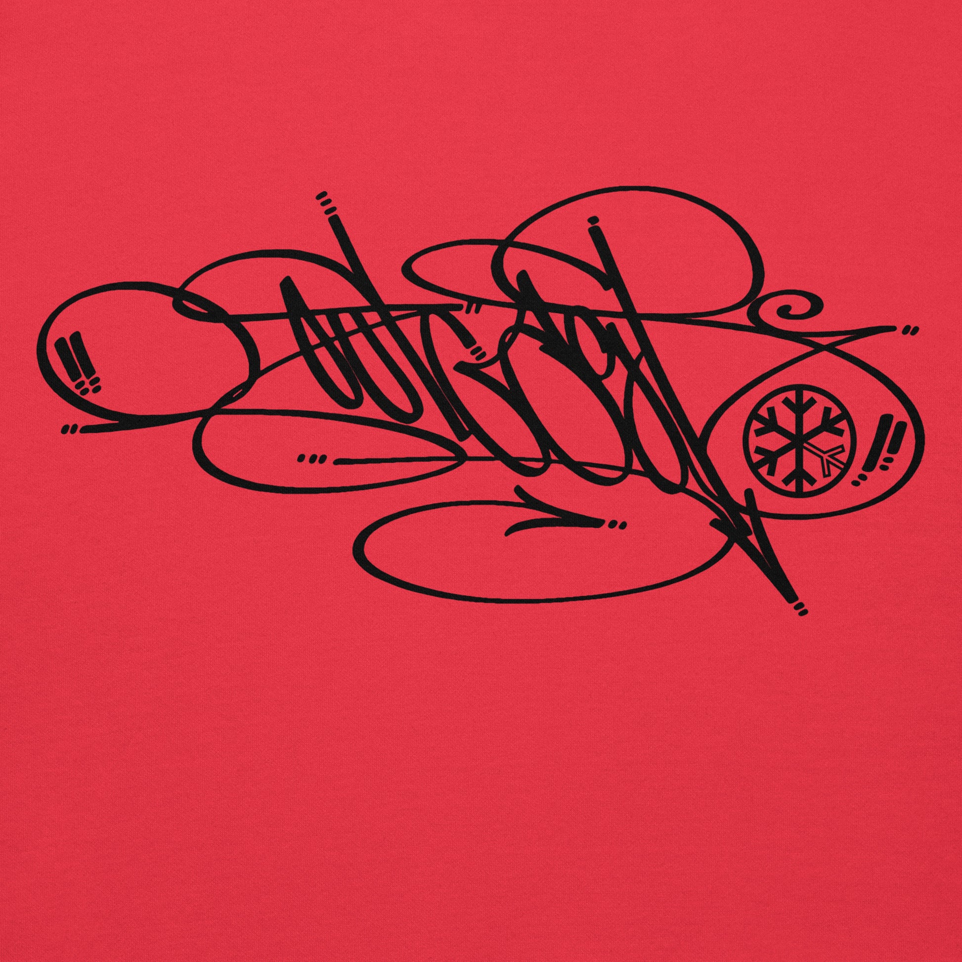 Red-Outcast Tag Hoodie by Graffiti Dad from B.Different Clothing, graphic, graffiti-inspired streetwear