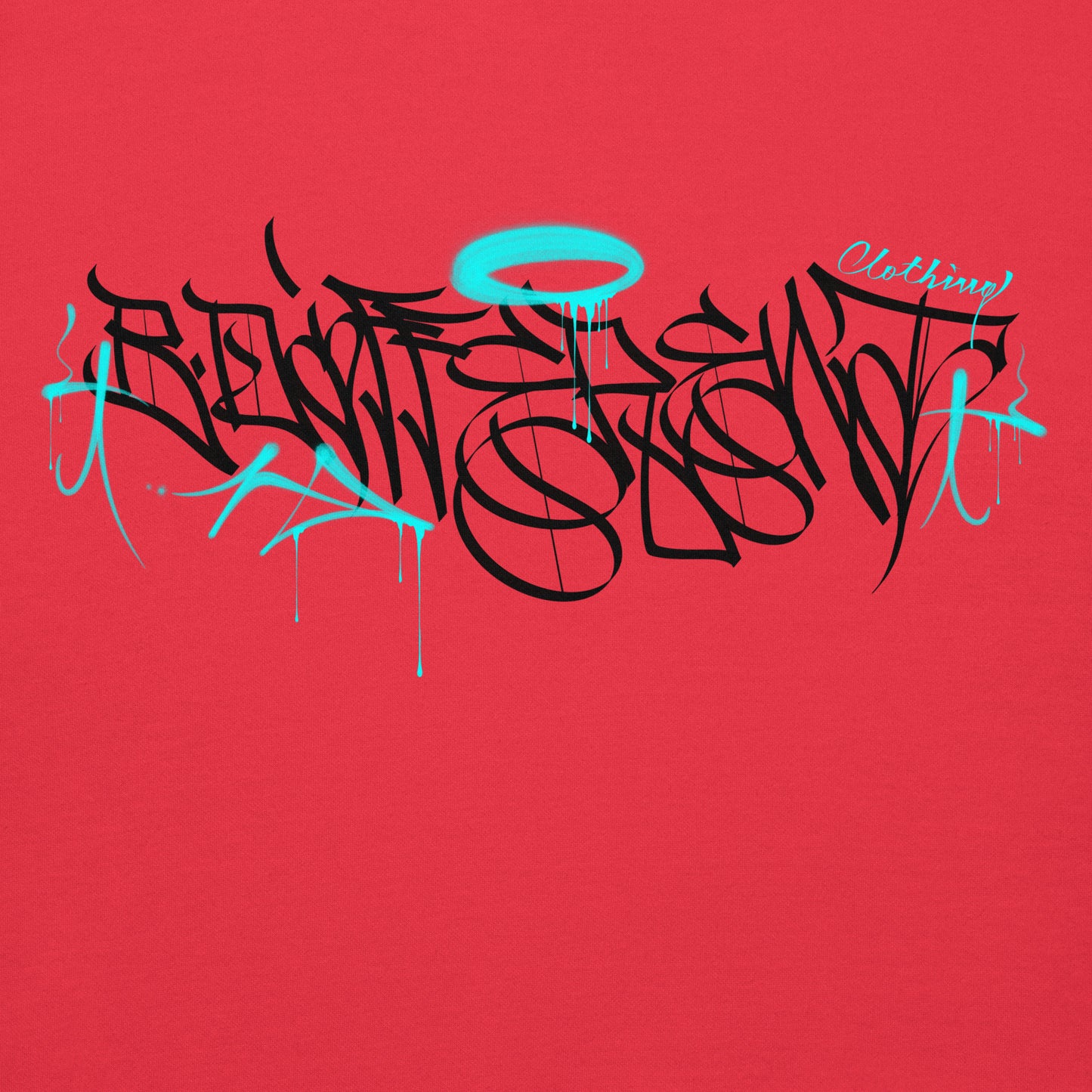 Red-Caos One Collab Graffiti Hoodie from B.Different Clothing, graphic, graffiti-inspired streetwear