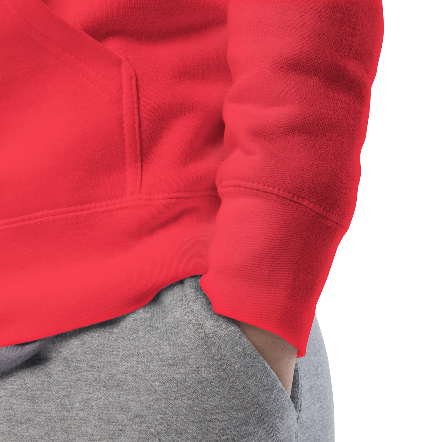 Red-Dennis Graffiti Hoodie from B.Different Clothing, detail, graffiti-inspired streetwear