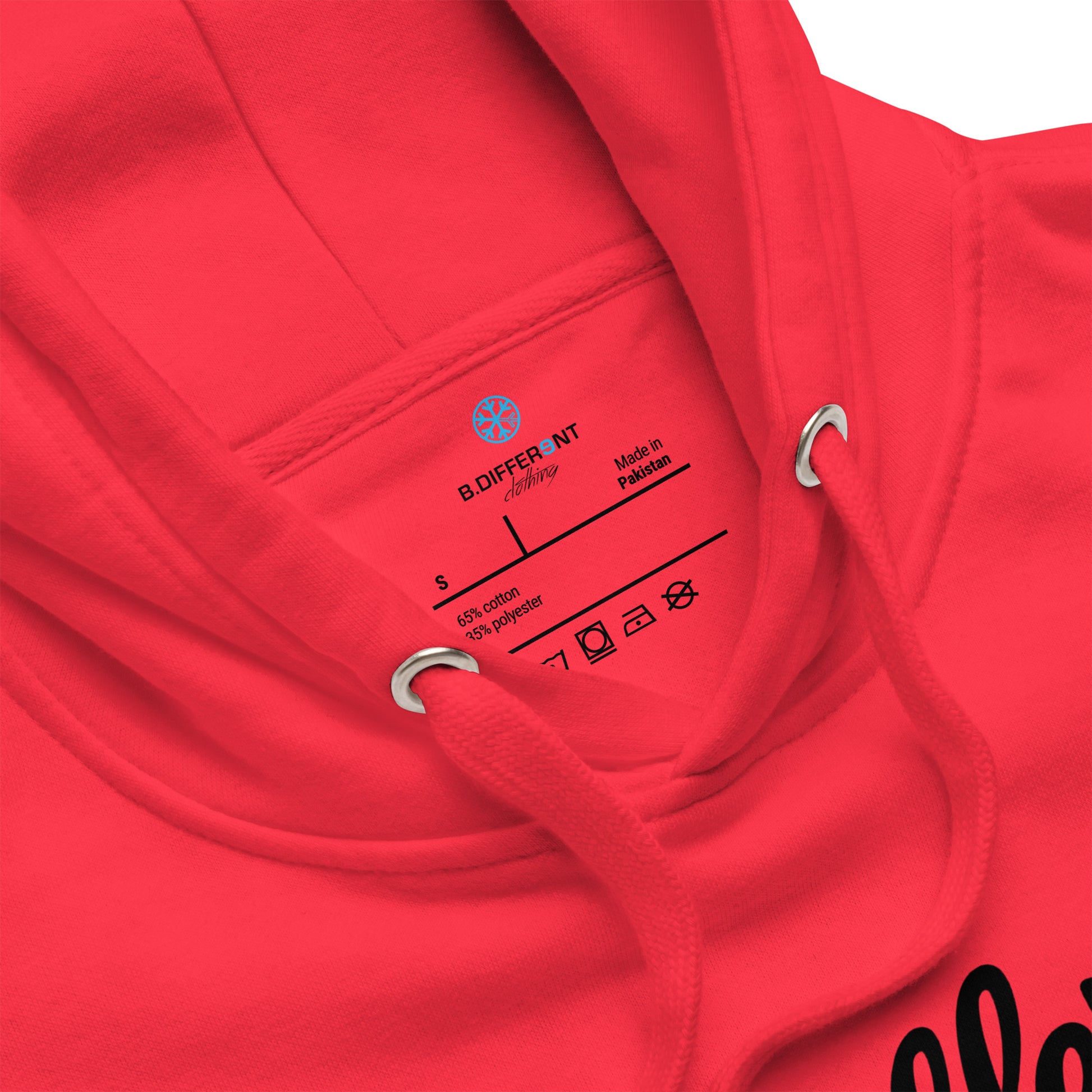Red-The League Hoodie from B.Different Clothing, collar, graffiti-inspired streetwear