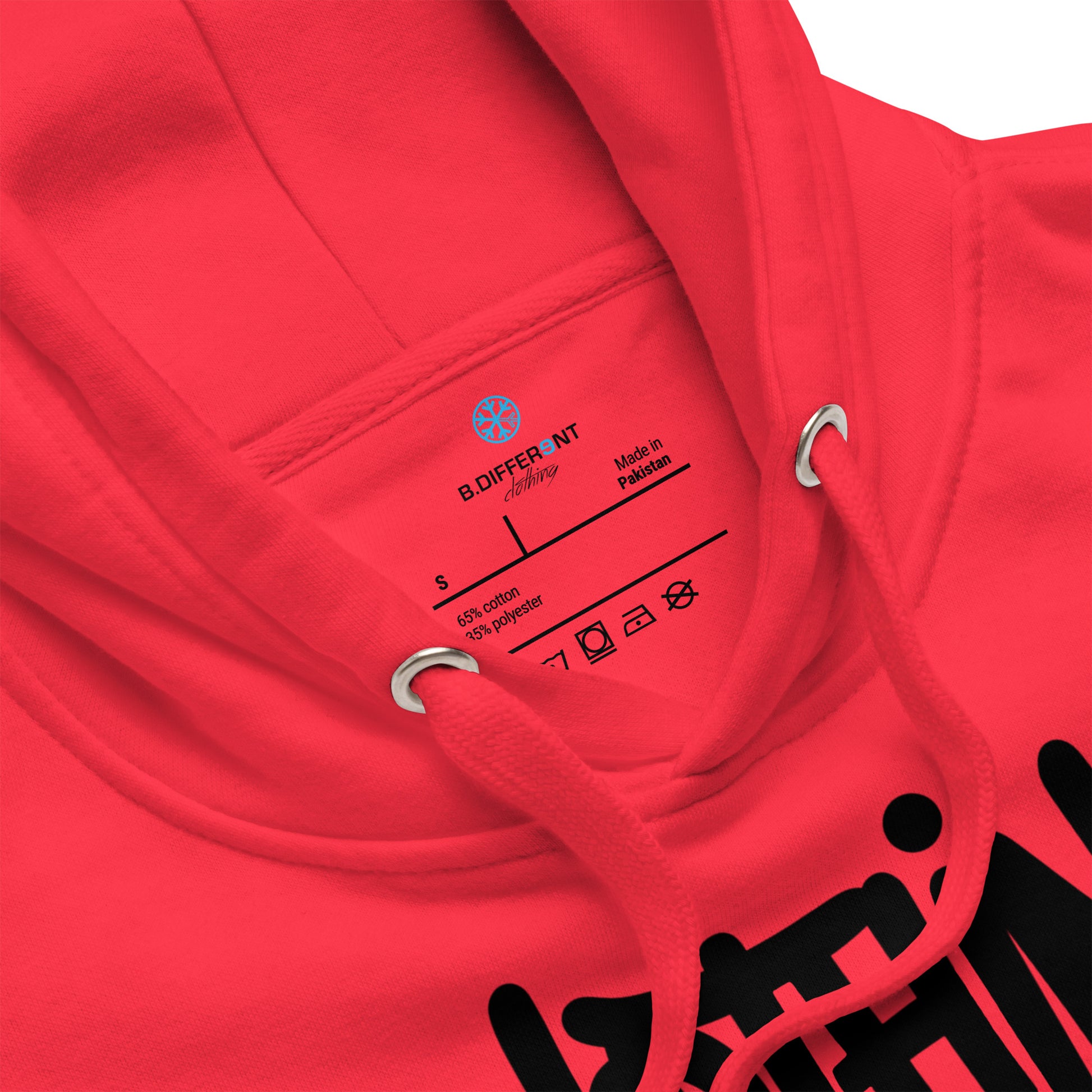 Red-Nothing 2 Obey Graffiti Hoodie from B.Different Clothing, collar, graffiti-inspired streetwear