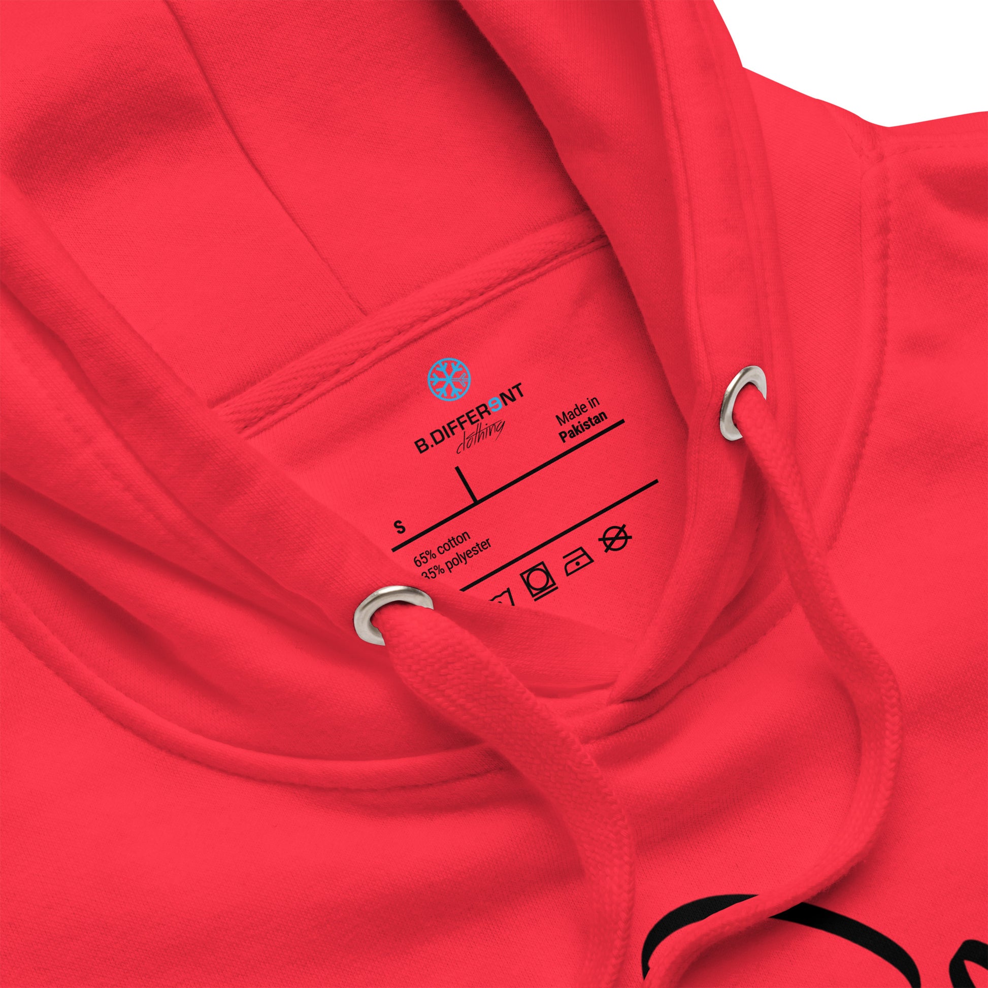 Red-B.Different Clothing Graffiti Tag Hoodie from B.Different Clothing, collar, graffiti-inspired streetwear