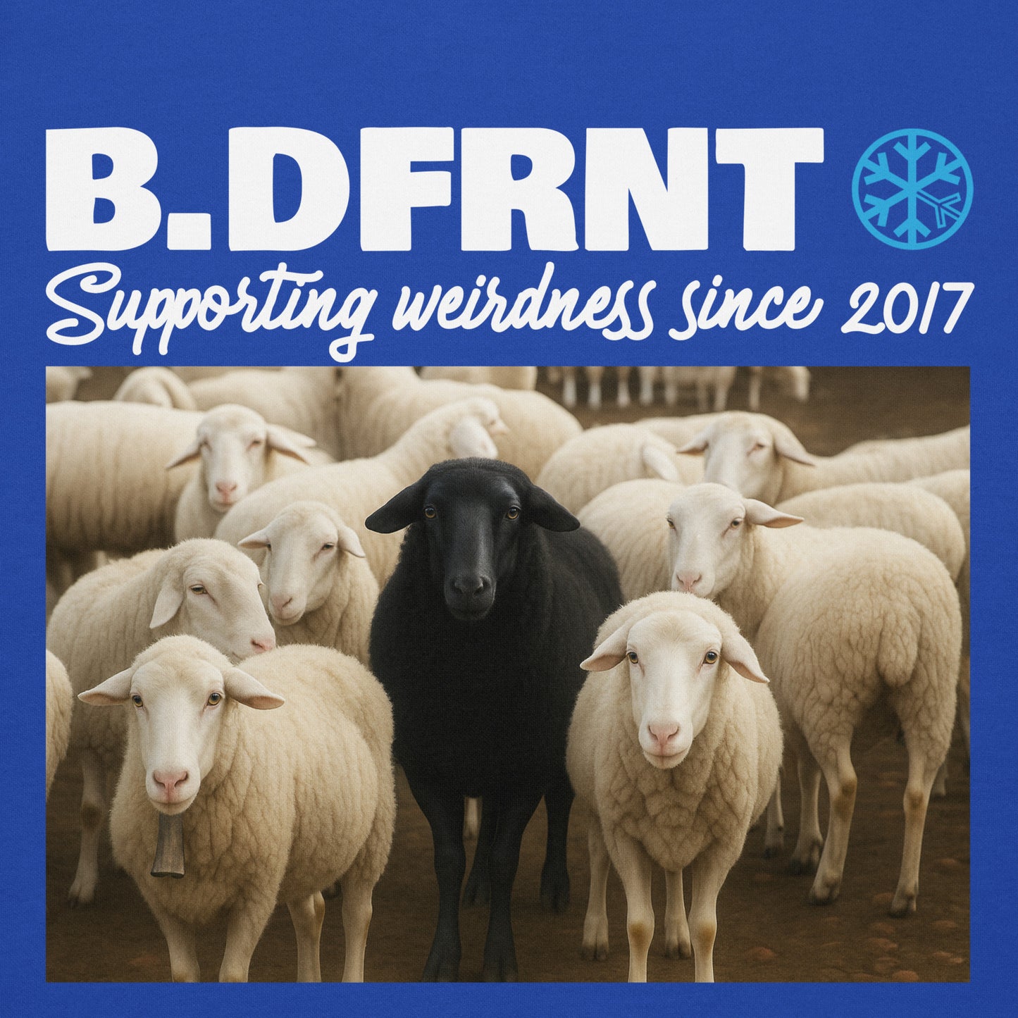 Blue-Black Sheep Hoodie from B.Different Clothing, graphic, graffiti-inspired streetwear