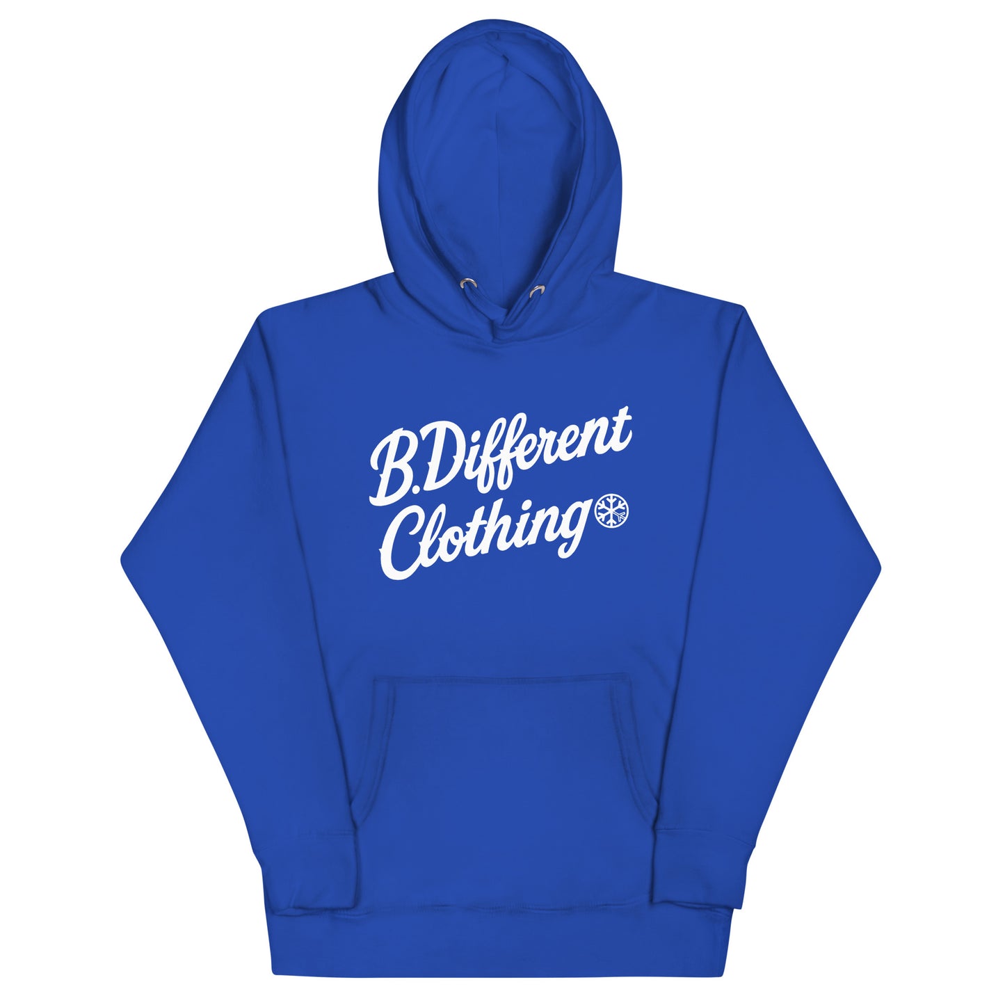 Blue-The League Hoodie from B.Different Clothing, front view, graffiti-inspired streetwear