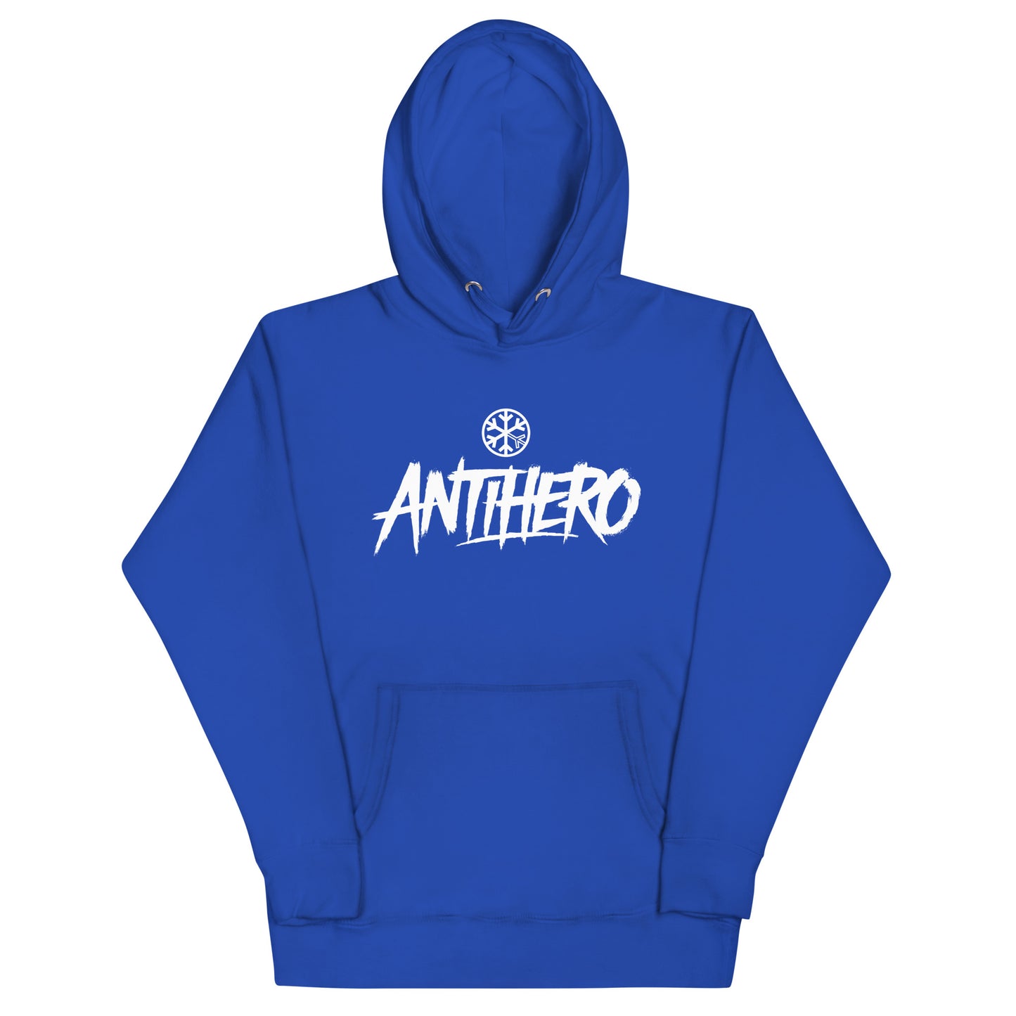 Blue-Antihero Graffiti Tag Hoodie from B.Different Clothing, front view, graffiti-inspired streetwear