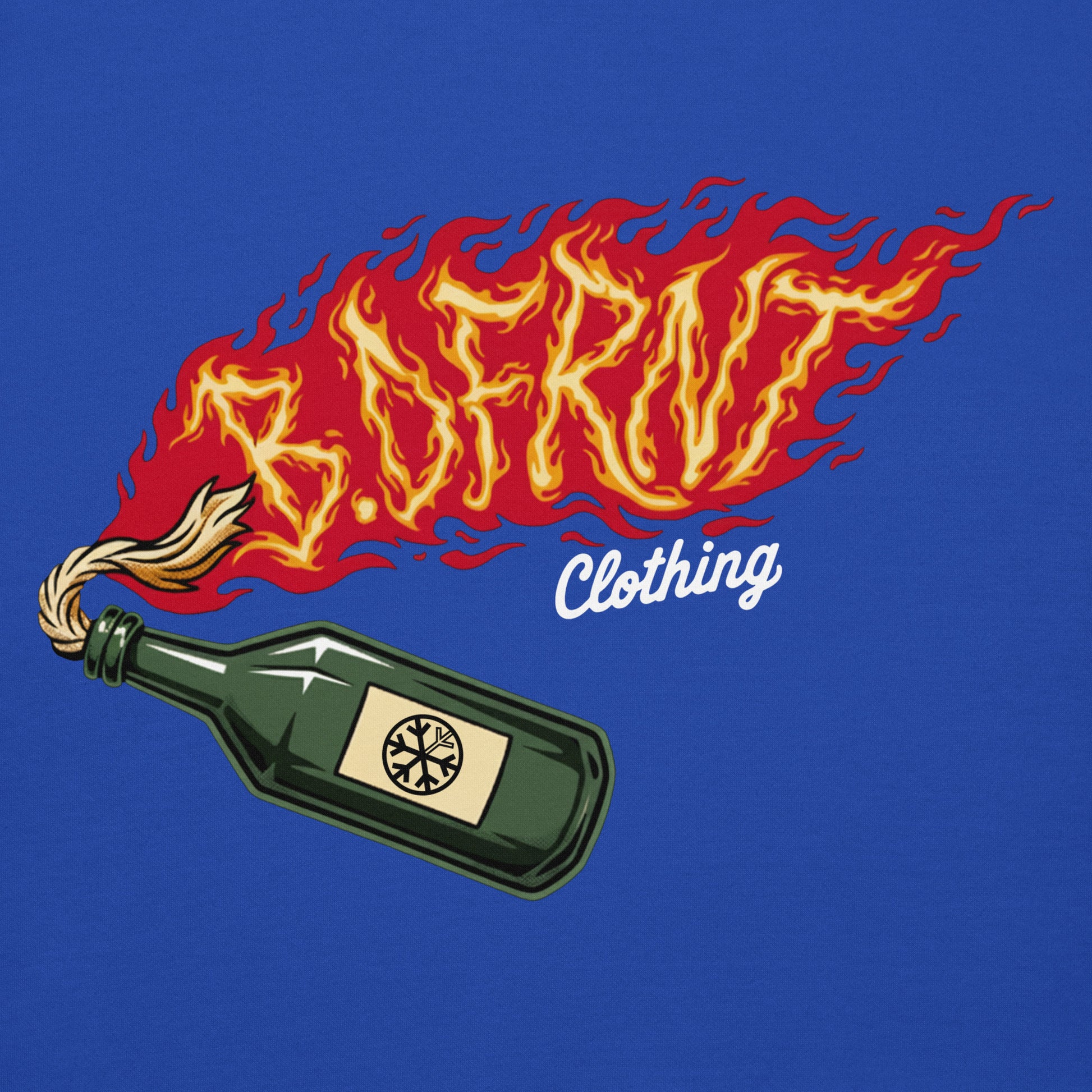 Blue-Molotov Graffiti Hoodie from B.Different Clothing, graphic, graffiti-inspired streetwear