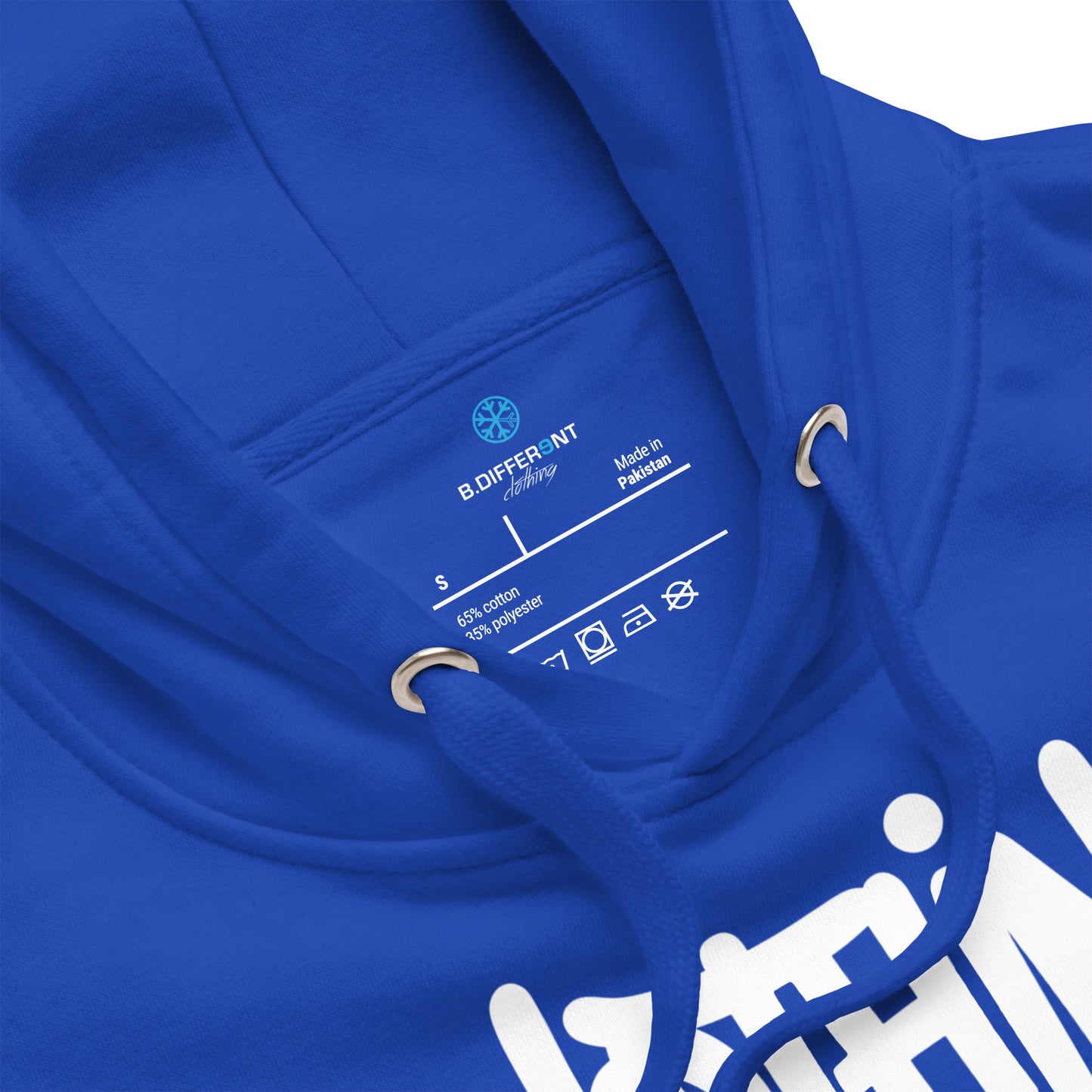 Blue-Nothing 2 Obey Graffiti Hoodie from B.Different Clothing, collar, graffiti-inspired streetwear