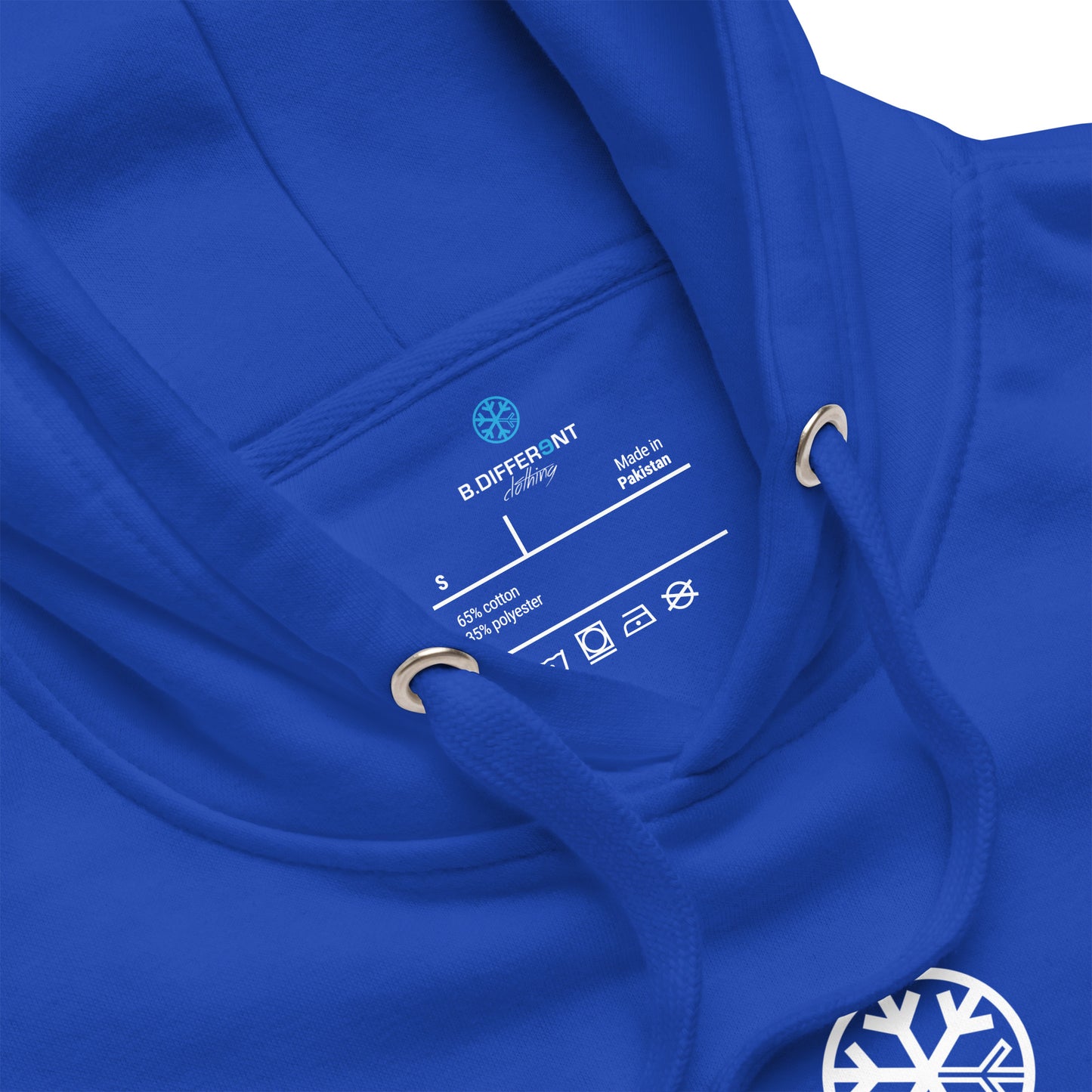 Blue-Antihero Graffiti Tag Hoodie from B.Different Clothing, collar, graffiti-inspired streetwear