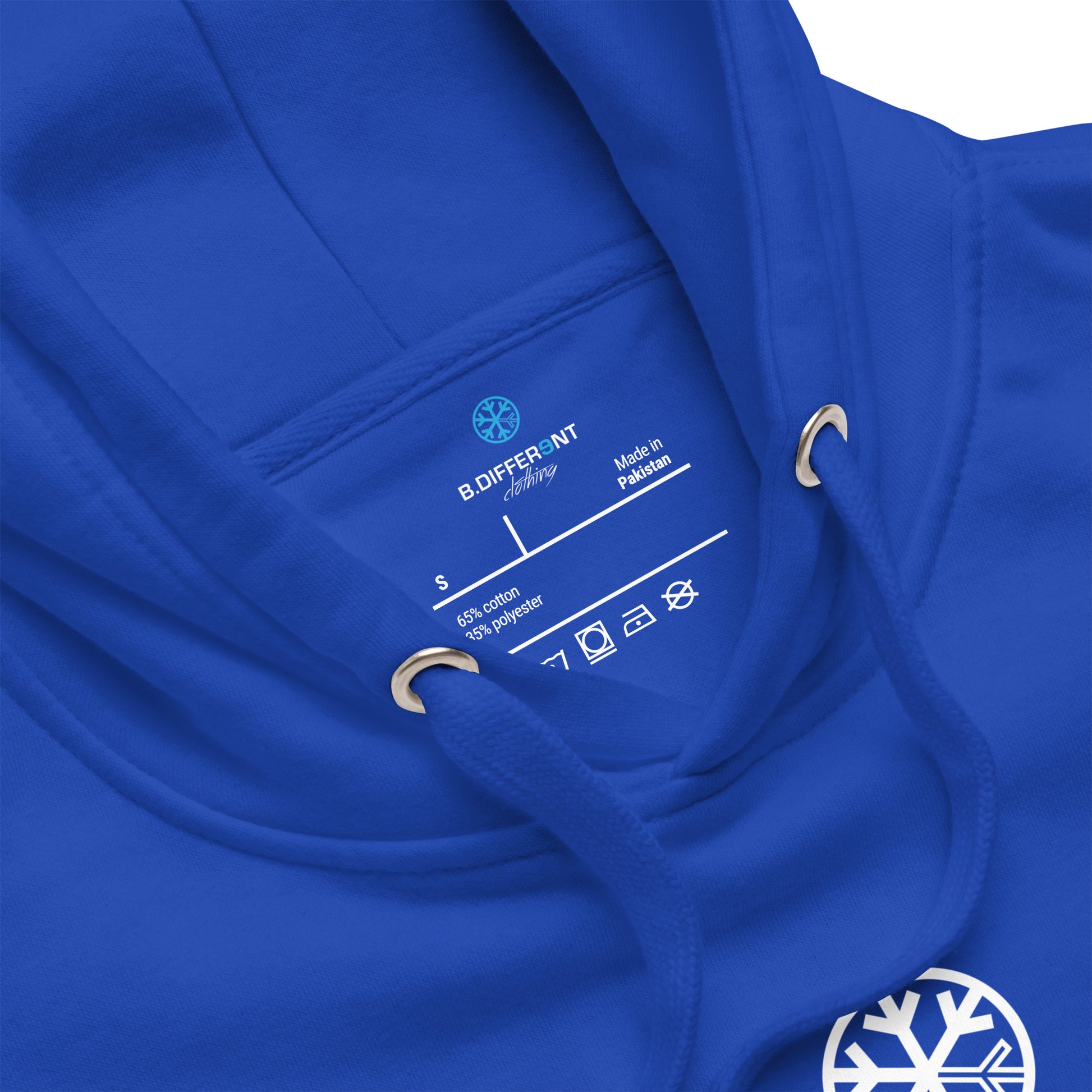 Blue-Antihero Graffiti Tag Hoodie from B.Different Clothing, collar, graffiti-inspired streetwear