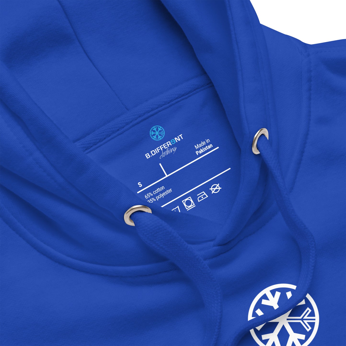 Blue-Loony Graffiti Tag Hoodie from B.Different Clothing, collar, graffiti-inspired streetwear