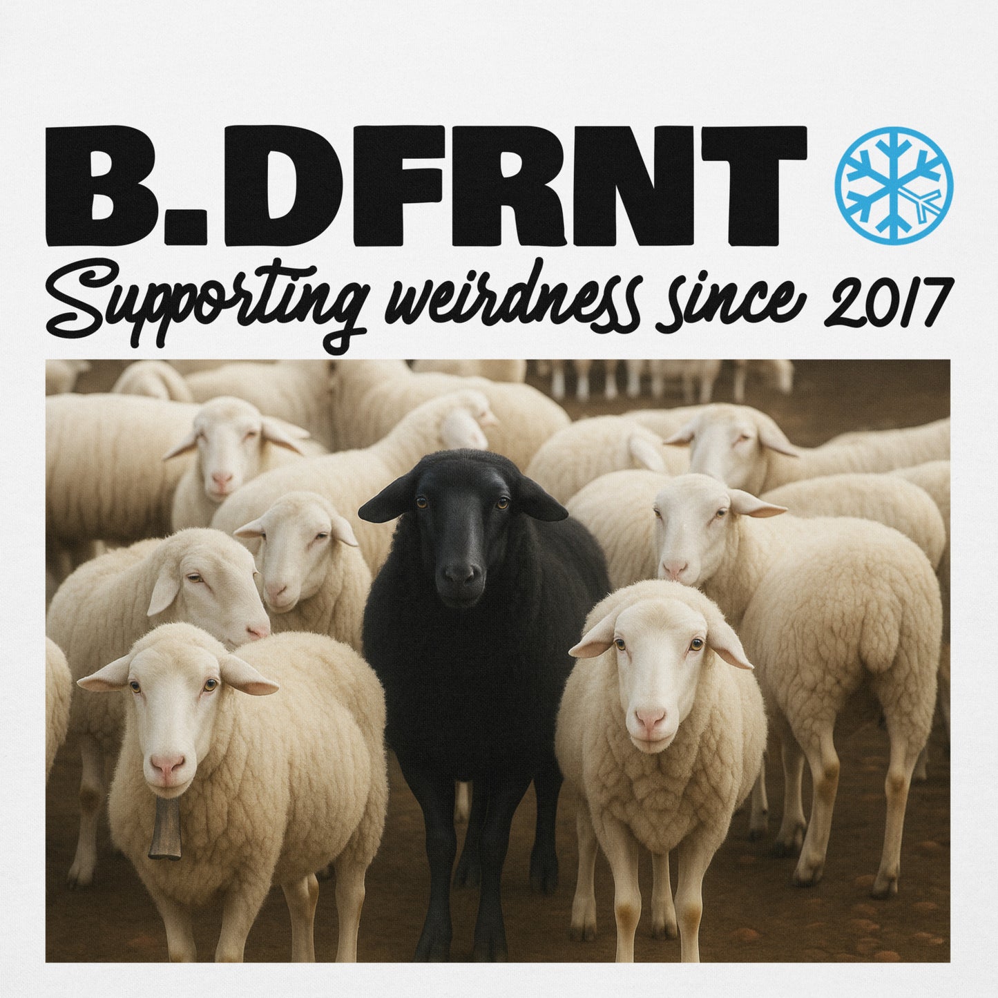 White-Black Sheep Hoodie from B.Different Clothing, graphic, graffiti-inspired streetwear