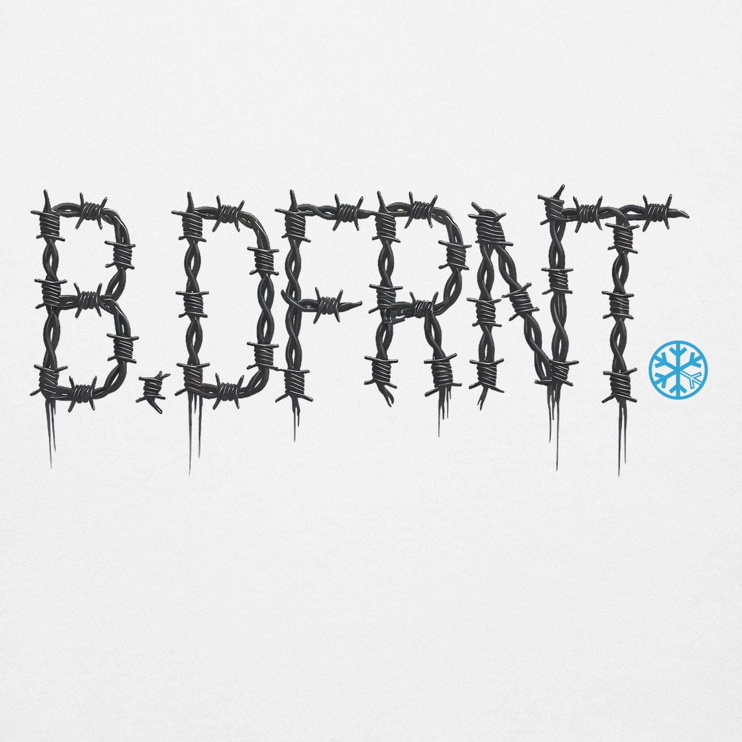 White-B.DFRNT Barbed Wire Hoodie from B.Different Clothing, graphic, graffiti-inspired streetwear
