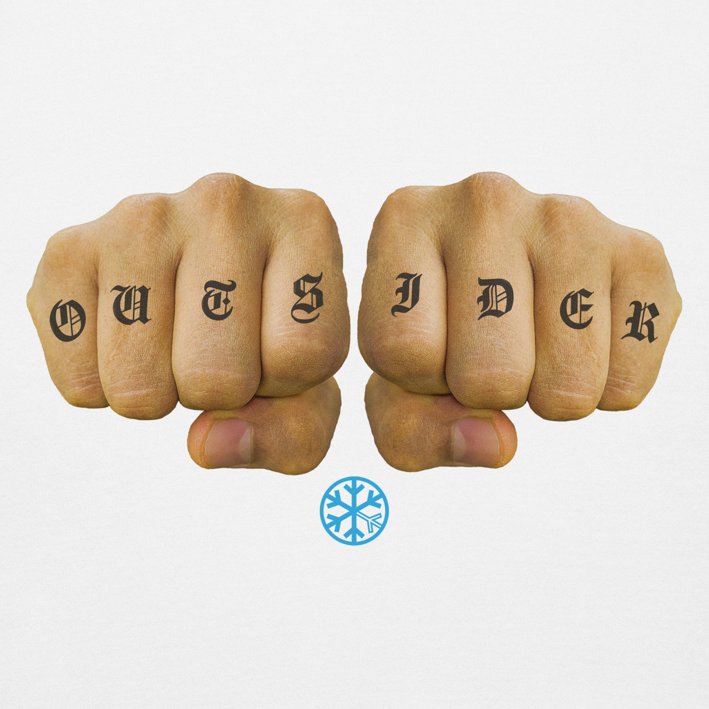 White-Outsider Tattoo Hoodie from B.Different Clothing, graphic, graffiti-inspired streetwear