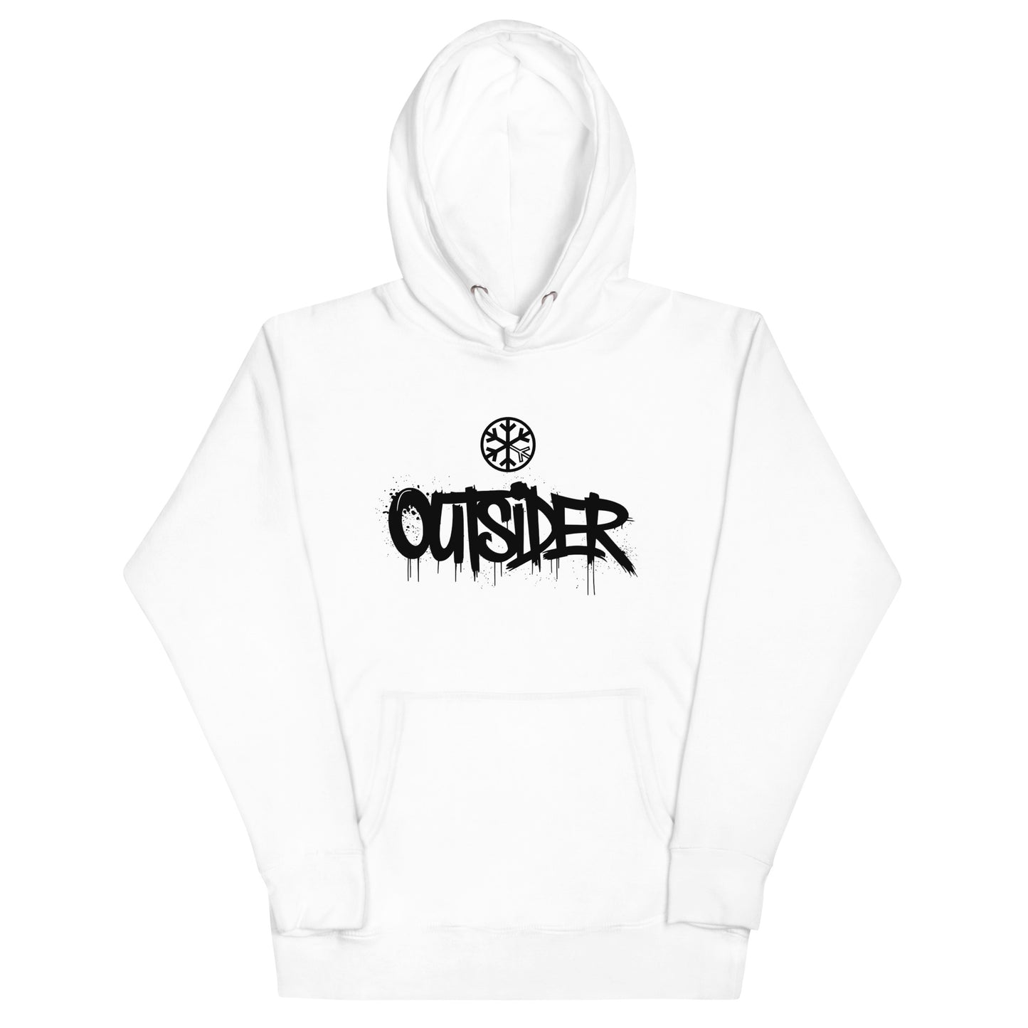 White-Outsider Graffiti Tag Sweatshirt from B.Different Clothing, front view, graffiti-inspired streetwear