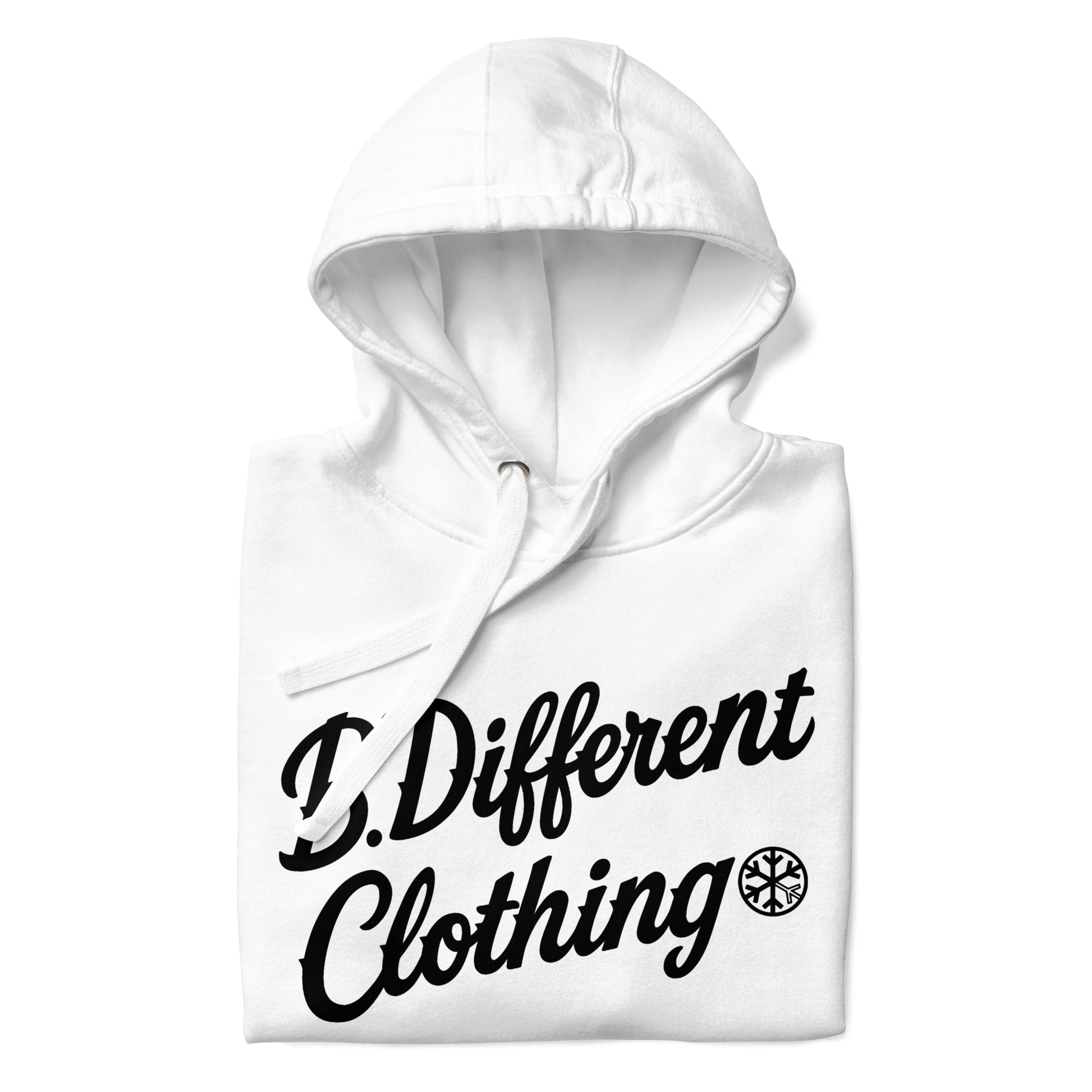 White-The League Hoodie from B.Different Clothing, folded, graffiti-inspired streetwear