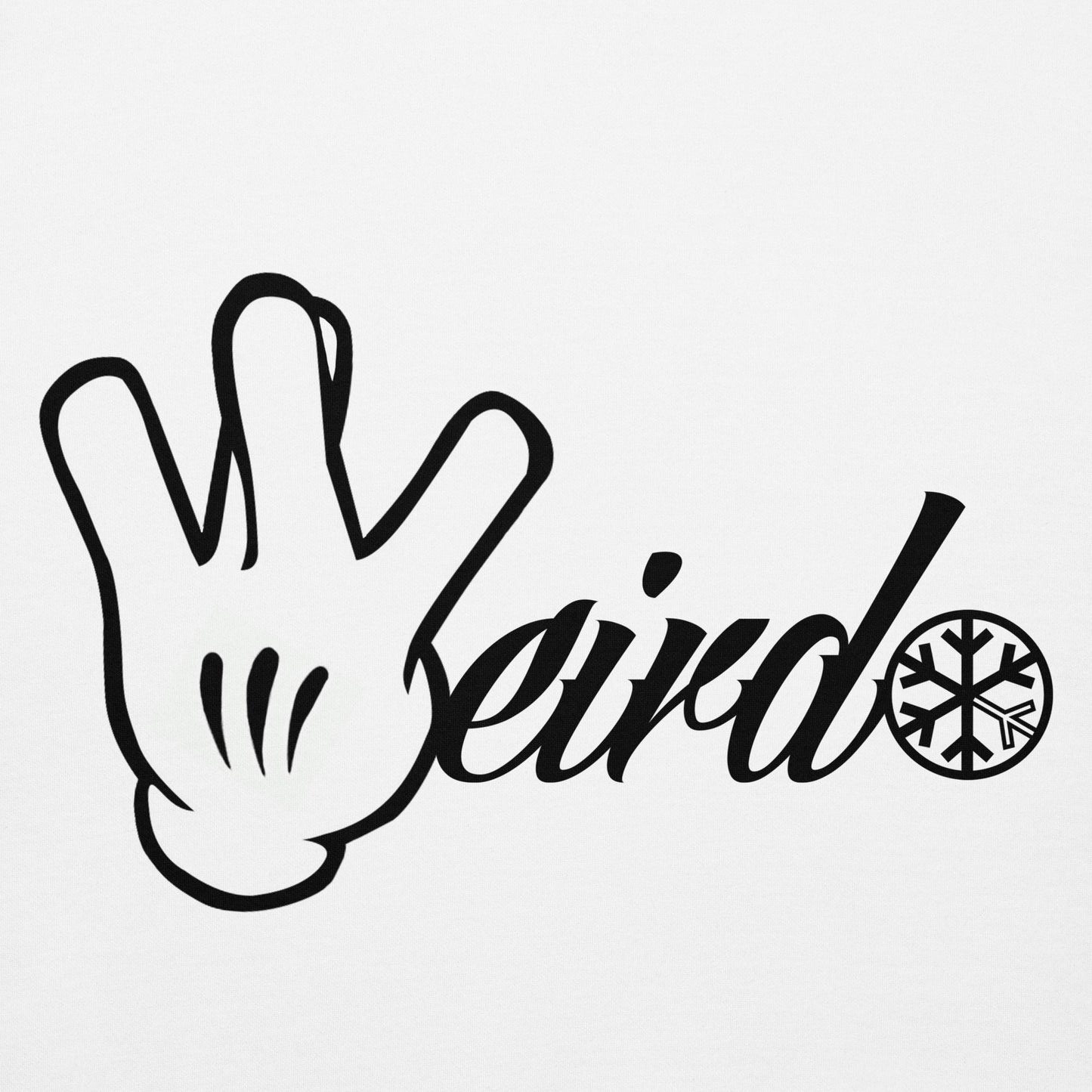 White-Weirdo Hand Sign Hoodie from B.Different Clothing, graphic, graffiti-inspired streetwear