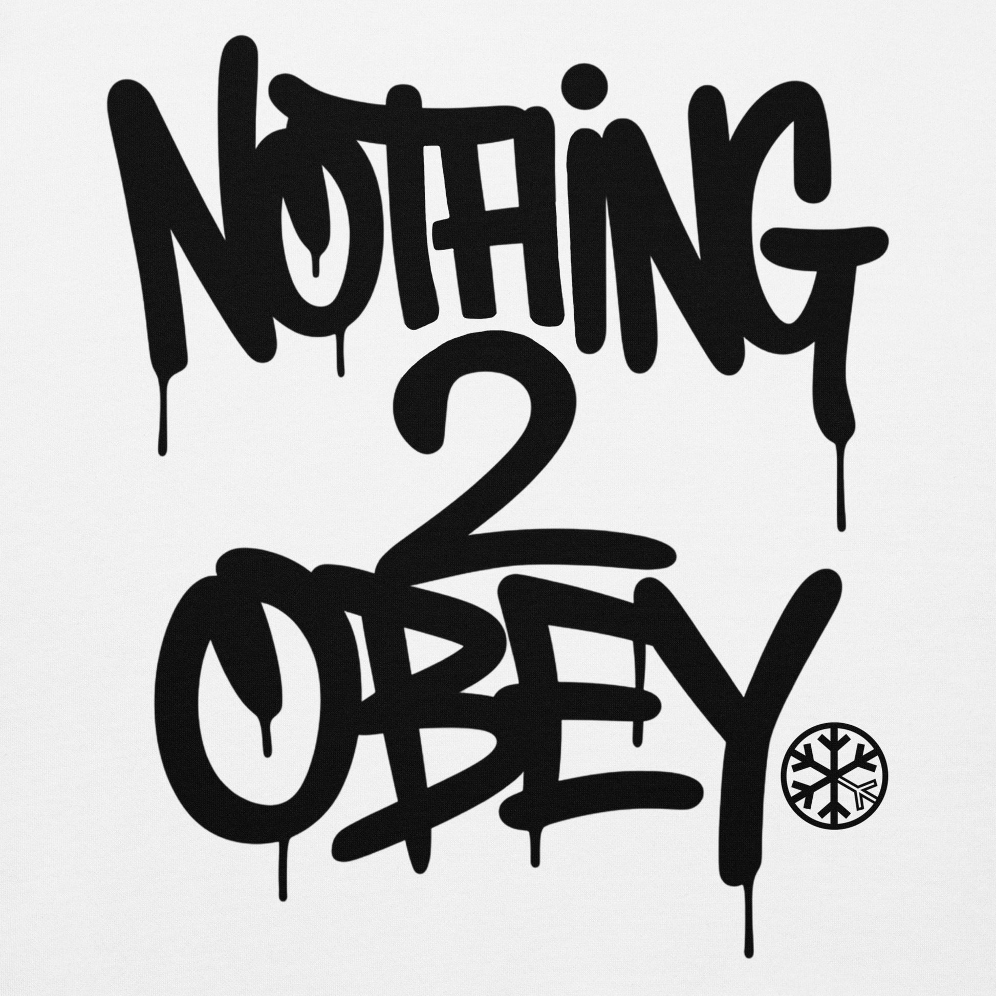 White-Nothing 2 Obey Graffiti Hoodie from B.Different Clothing, graphic, graffiti-inspired streetwear