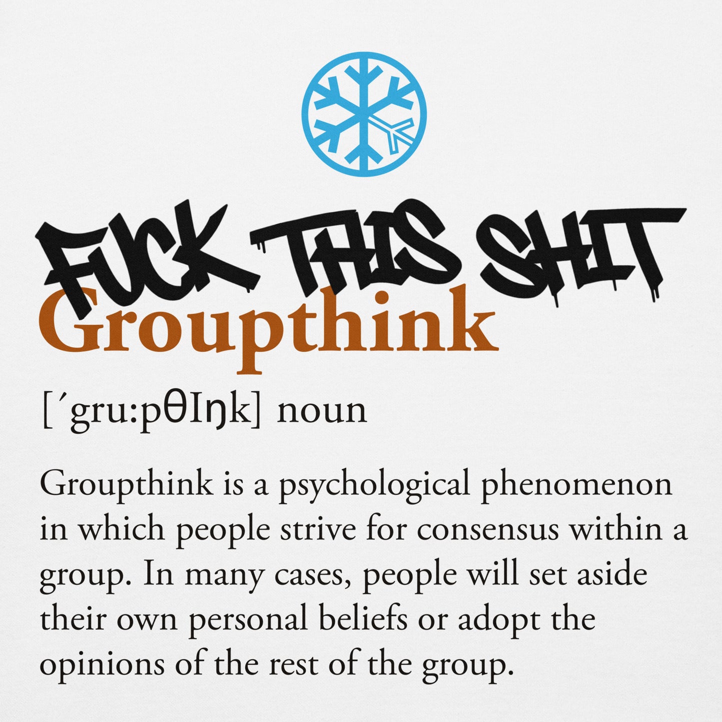 White-Groupthink Graffiti Hoodie from B.Different Clothing, graphic, graffiti-inspired streetwear